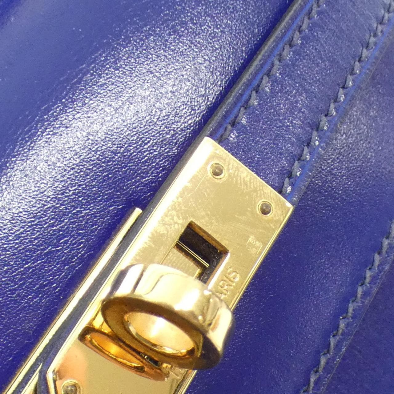 HERMES HERMÈS Kelly 011750CC Bag Box Calf Blue Box Calf Leather - Thumbnail 7