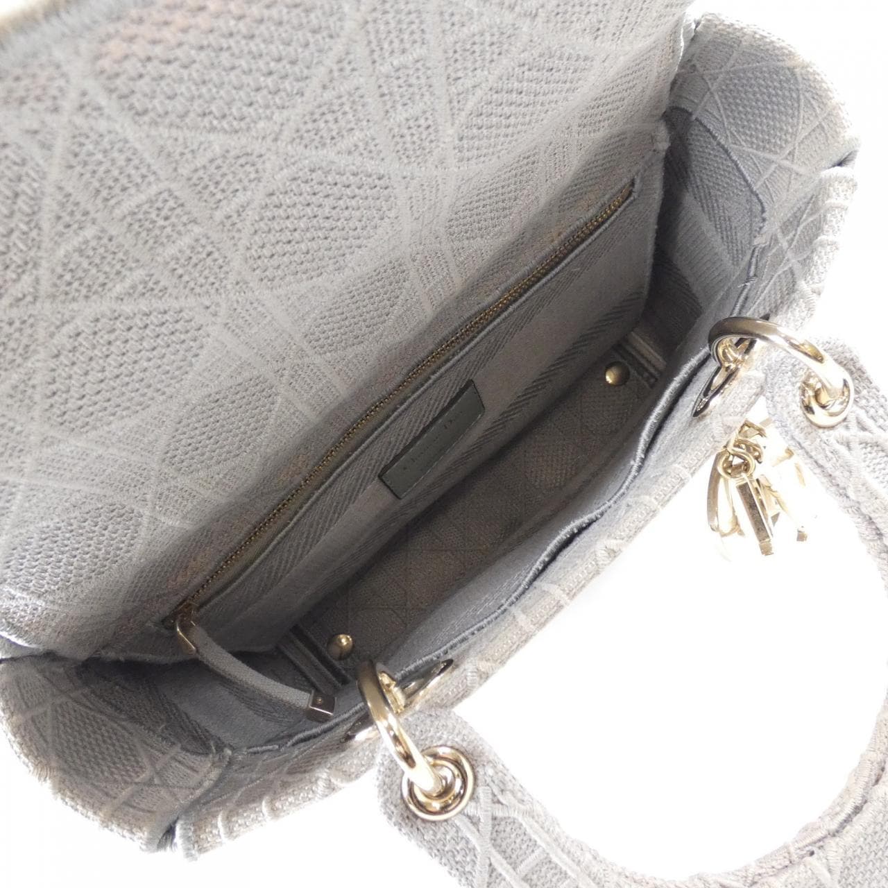 DIOR Lady Dior M0565OREY Bag Canvas Black Canvas - Thumbnail 7