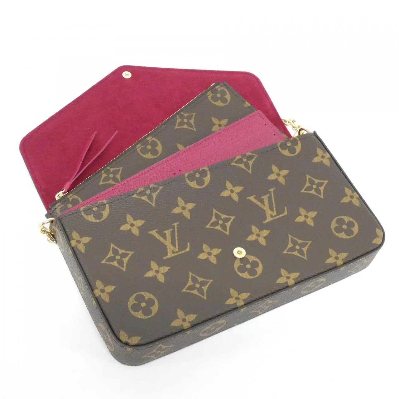 LOUIS VUITTON Pochette M81896 Shoulder Monogram 黑色 Monogram 中古品A - 縮圖 5