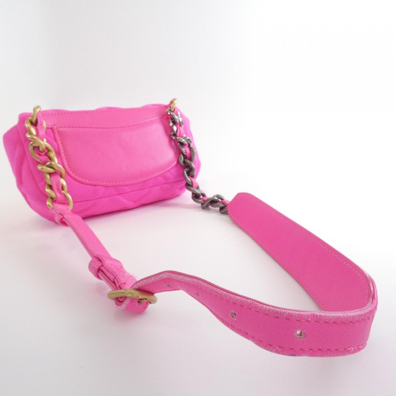 CHANEL Chanel 19 AS1163 Belt Bag Canvas 粉色 帆布 中古品B - 縮圖 6