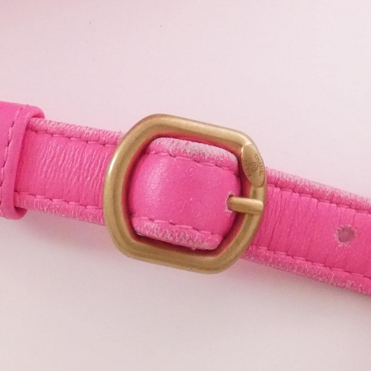 CHANEL Chanel 19 AS1163 Belt Bag Canvas 粉色 帆布 中古品B - 縮圖 7