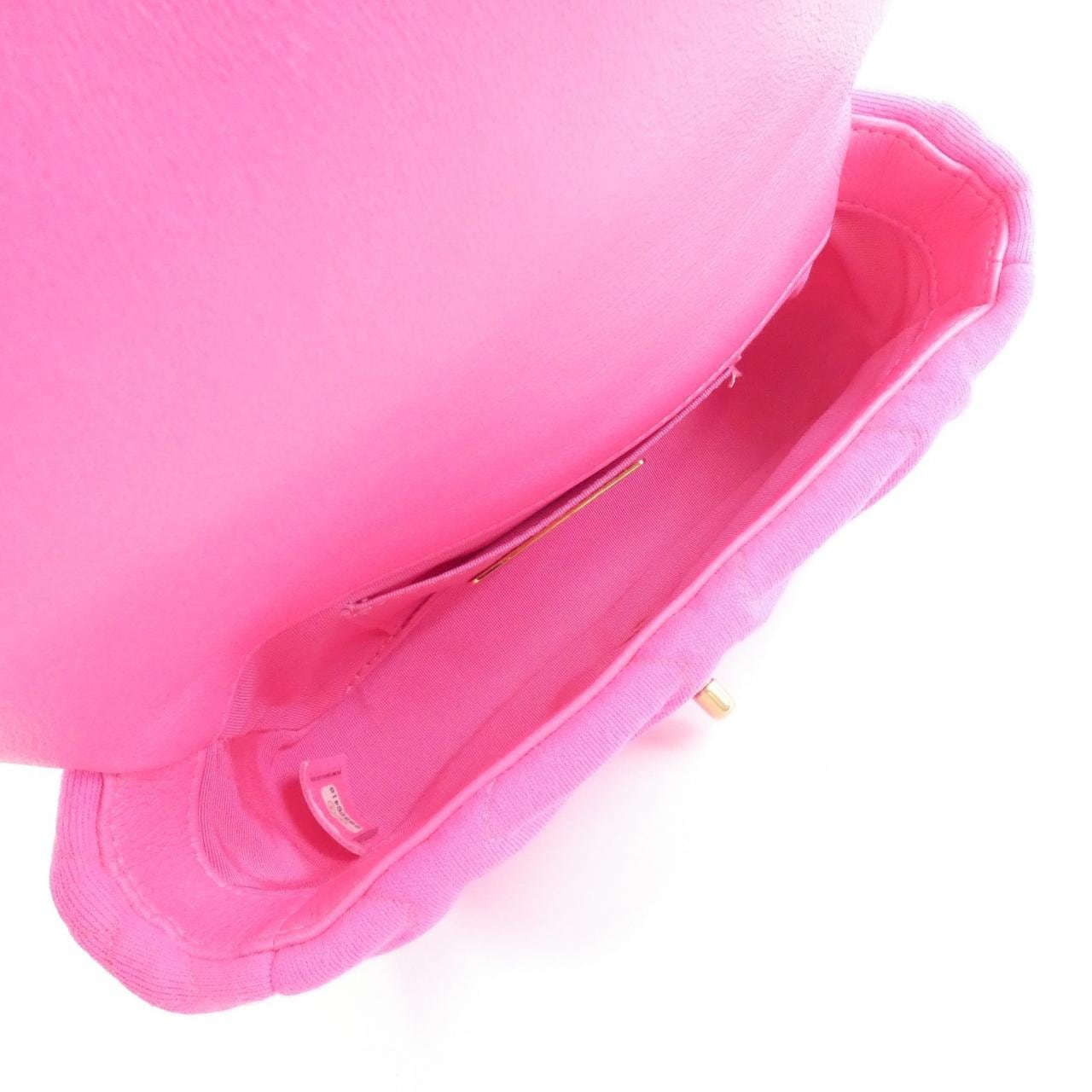 CHANEL Chanel 19 AS1163 Belt Bag Canvas 粉色 帆布 中古品B - 縮圖 9