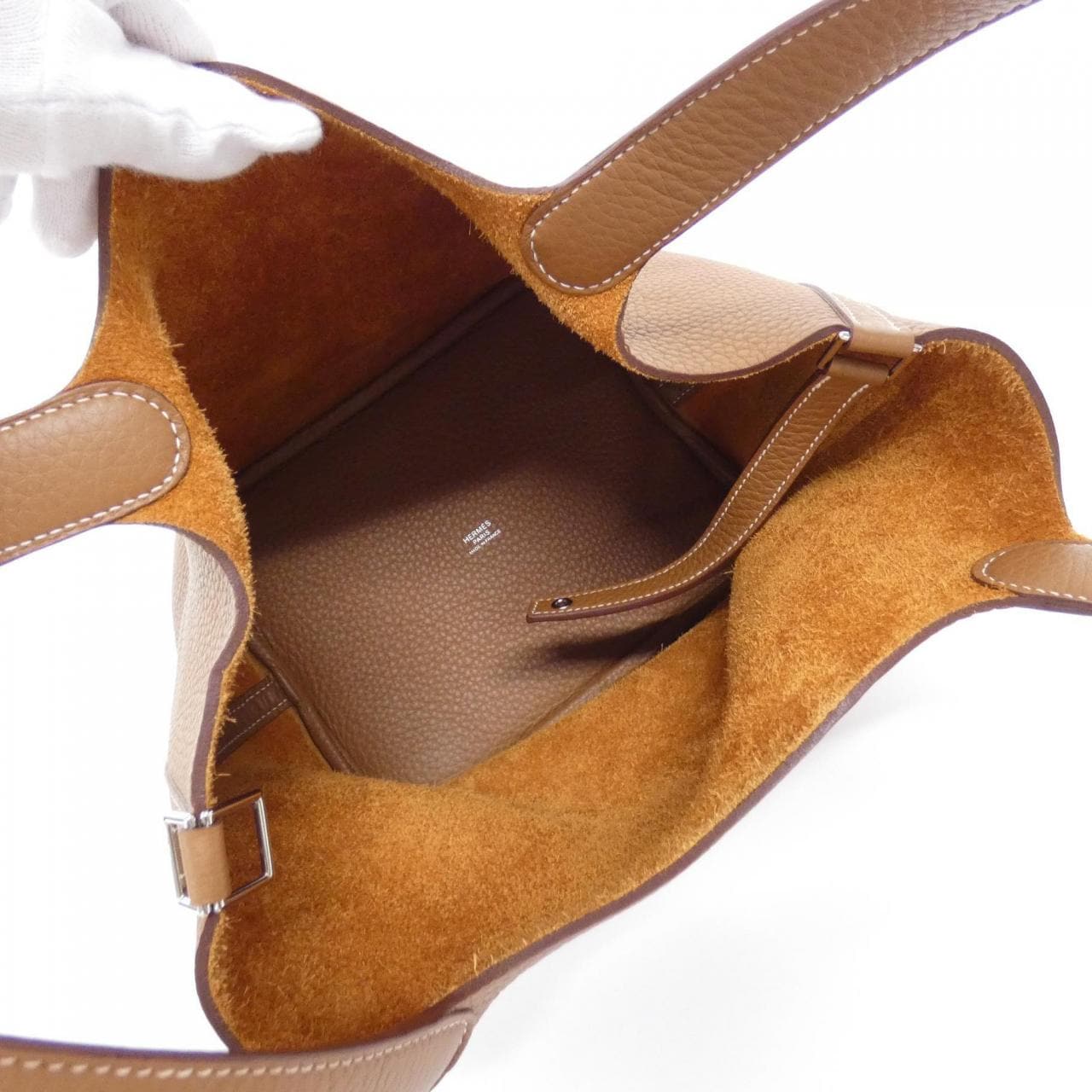 HERMES HERMÈS Picotin 060991CK Bag Clemence 金色 Clemence 皮 中古品A - 縮圖 8