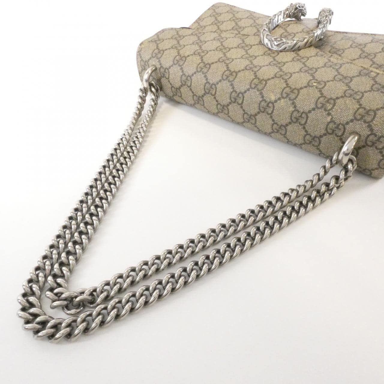 GUCCI Dionysus 400249 KHNRN Shoulder Bag Canvas 黑色 帆布 中古品B - 縮圖 6