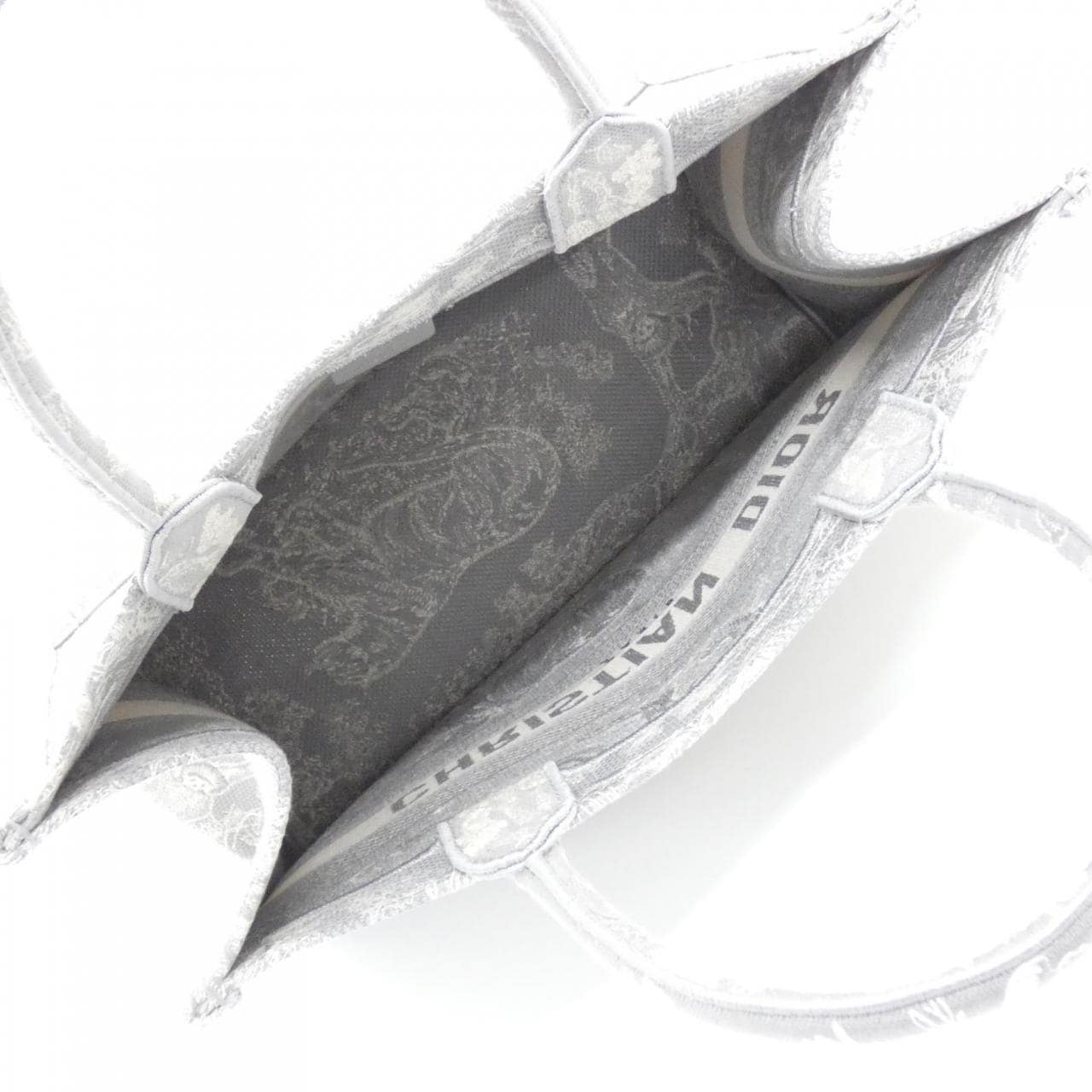 DIOR Book Tote M1296ZRGO Tote Canvas Grey Canvas - Thumbnail 5