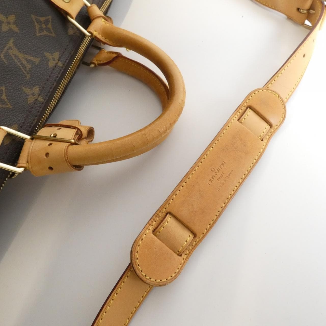 LOUIS VUITTON Keepall M41412 Boston Bag Monogram 黑色 Monogram 中古品B - 縮圖 7