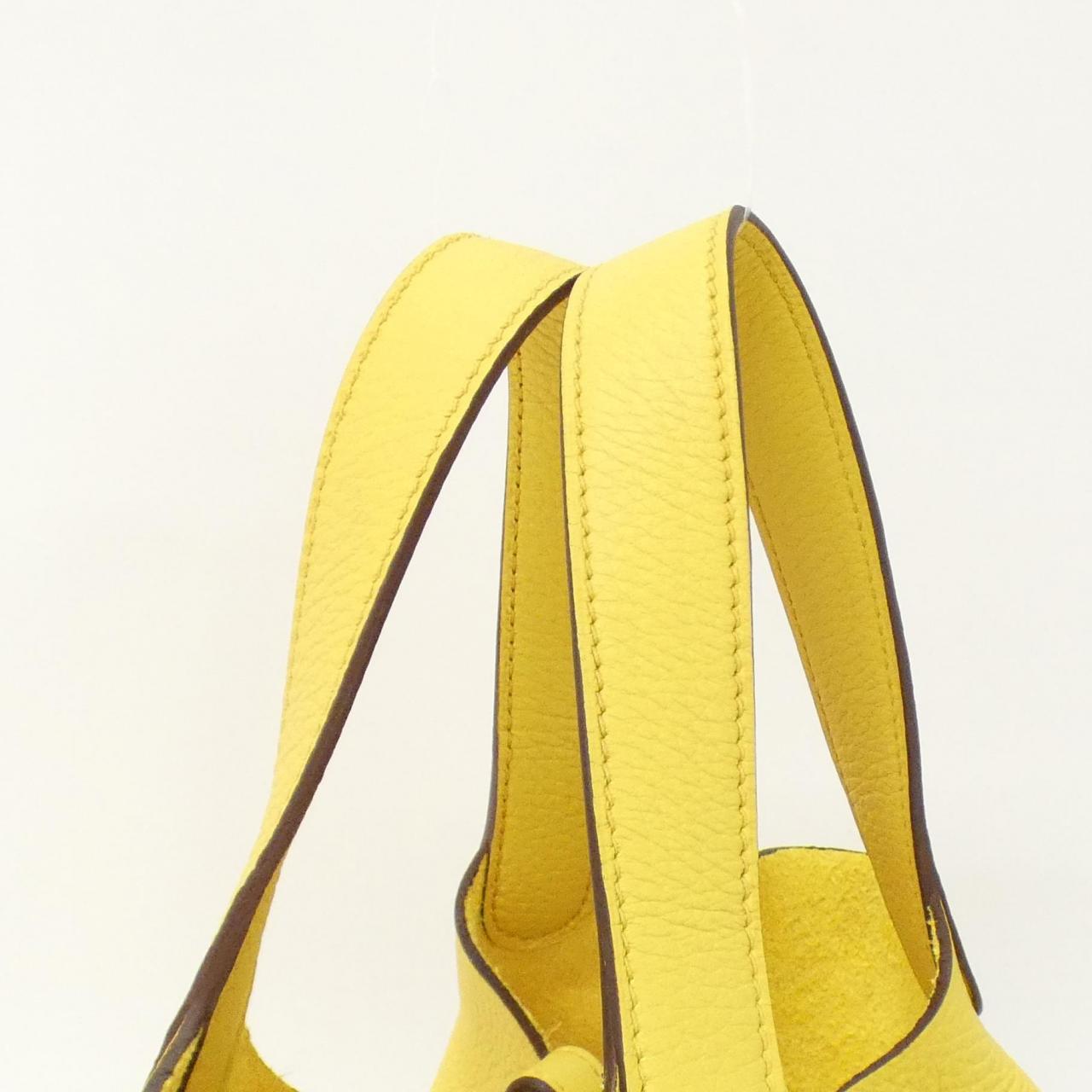 HERMES HERMÈS Picotin 056289CK Bag Clemence 黑色 Clemence 皮 中古品A - 縮圖 4