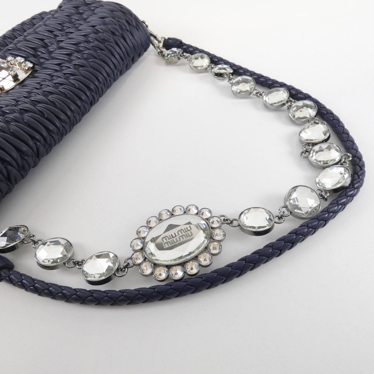 MIU MIU Shoulder Bag Navy Rank B - Thumbnail 6