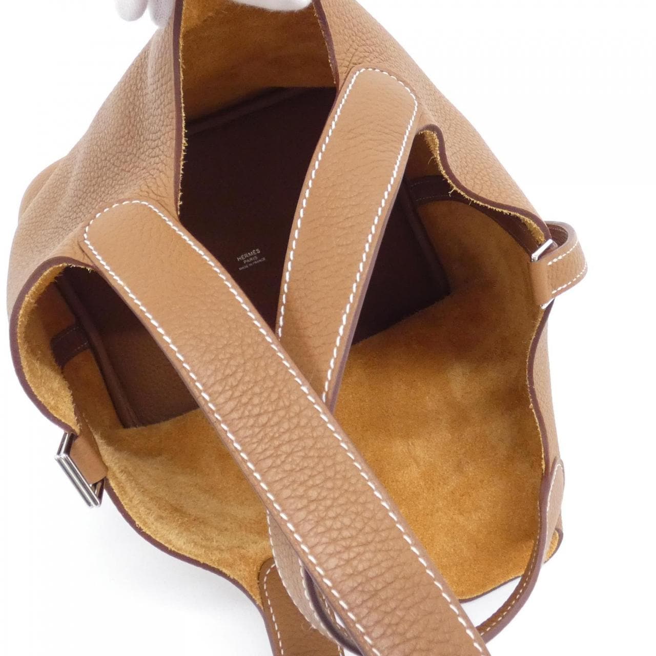 HERMES HERMÈS Picotin 060991CK Bag Clemence Gold Clemence Leather - Thumbnail 7