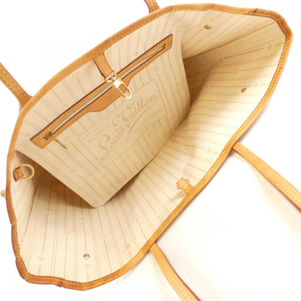 LOUIS VUITTON Neverfull N51107 Bag Damier 黑色 Damier 中古品B - 縮圖 7