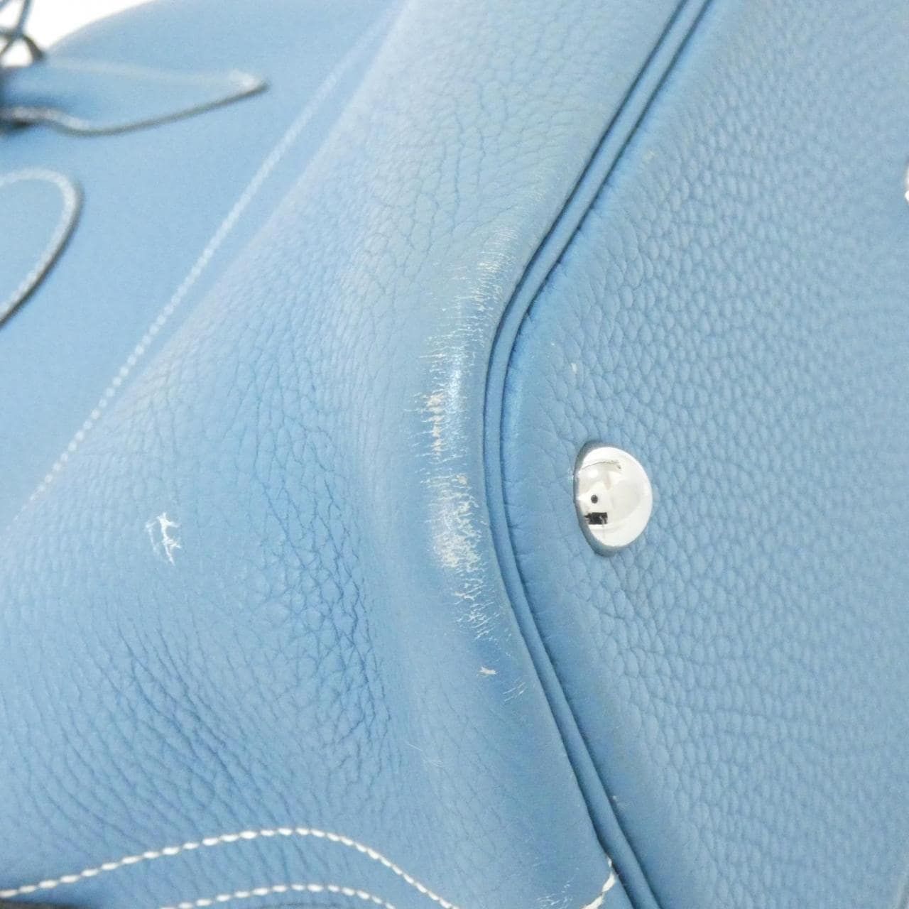 HERMES HERMÈS Bolide 073419CK Bag Clemence Blue Clemence Leather - Thumbnail 3