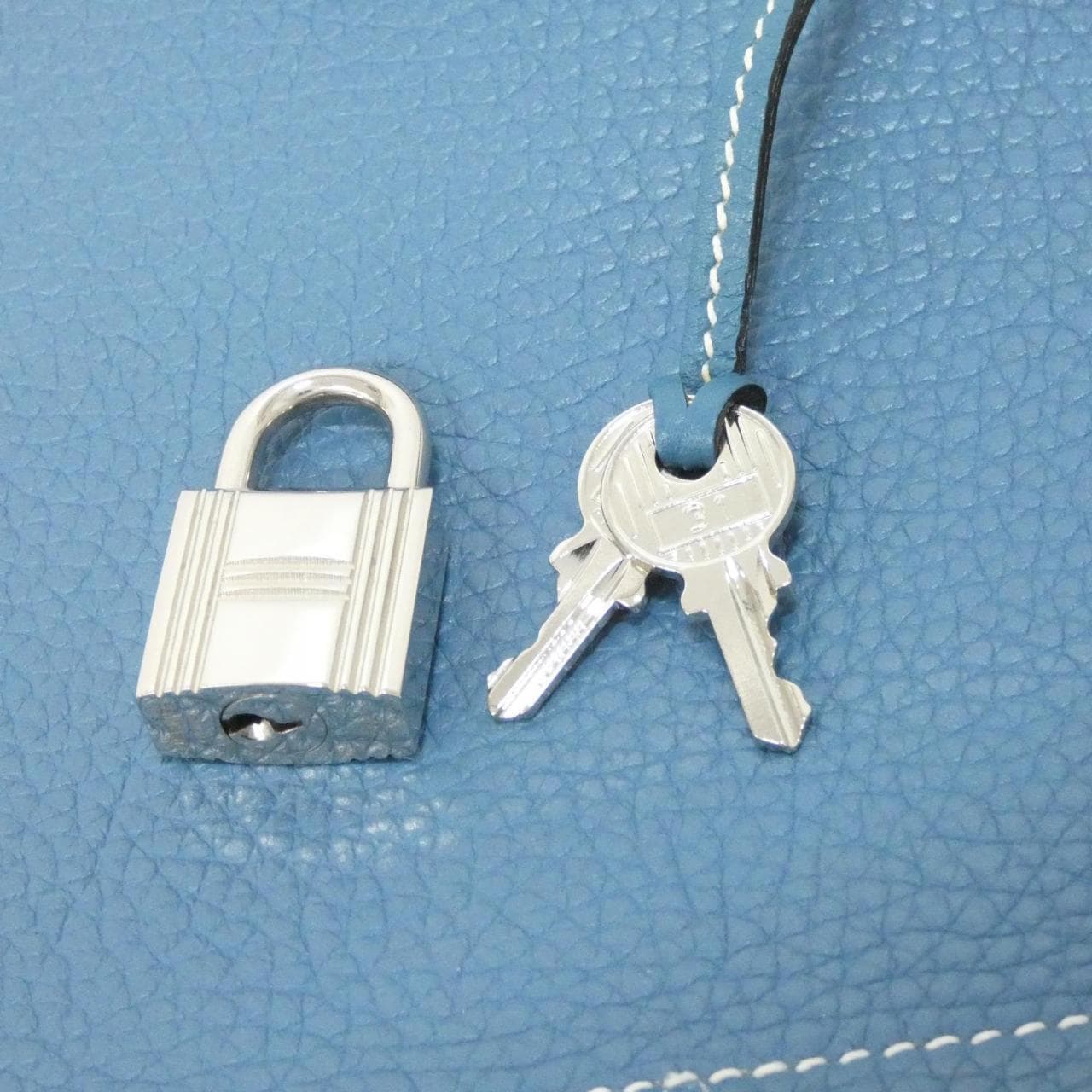 HERMES HERMÈS Bolide 073419CK Bag Clemence Blue Clemence Leather - Thumbnail 7