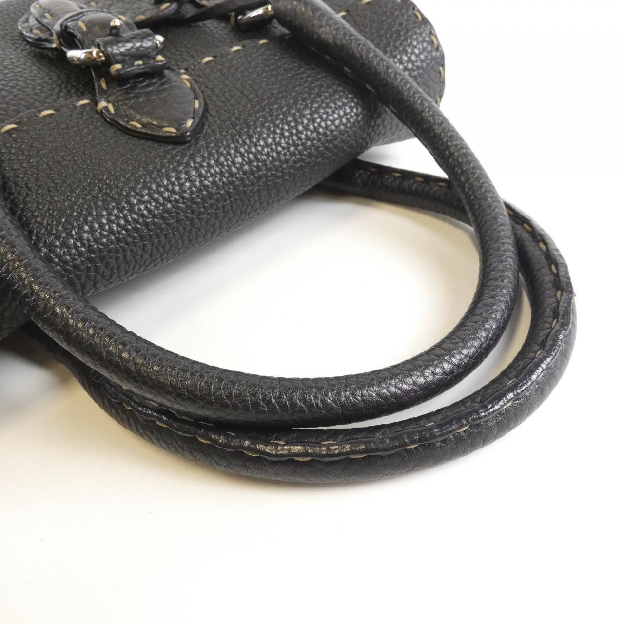 FENDI 8BR486 NDU Bag Leather Black Leather - Thumbnail 6