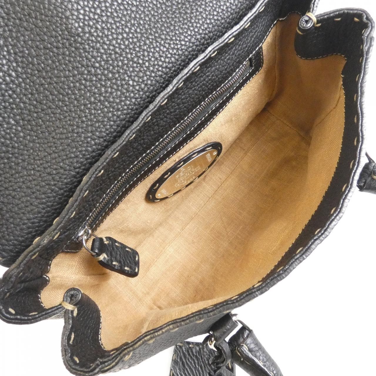 FENDI 8BR486 NDU Bag Leather Black Leather - Thumbnail 8