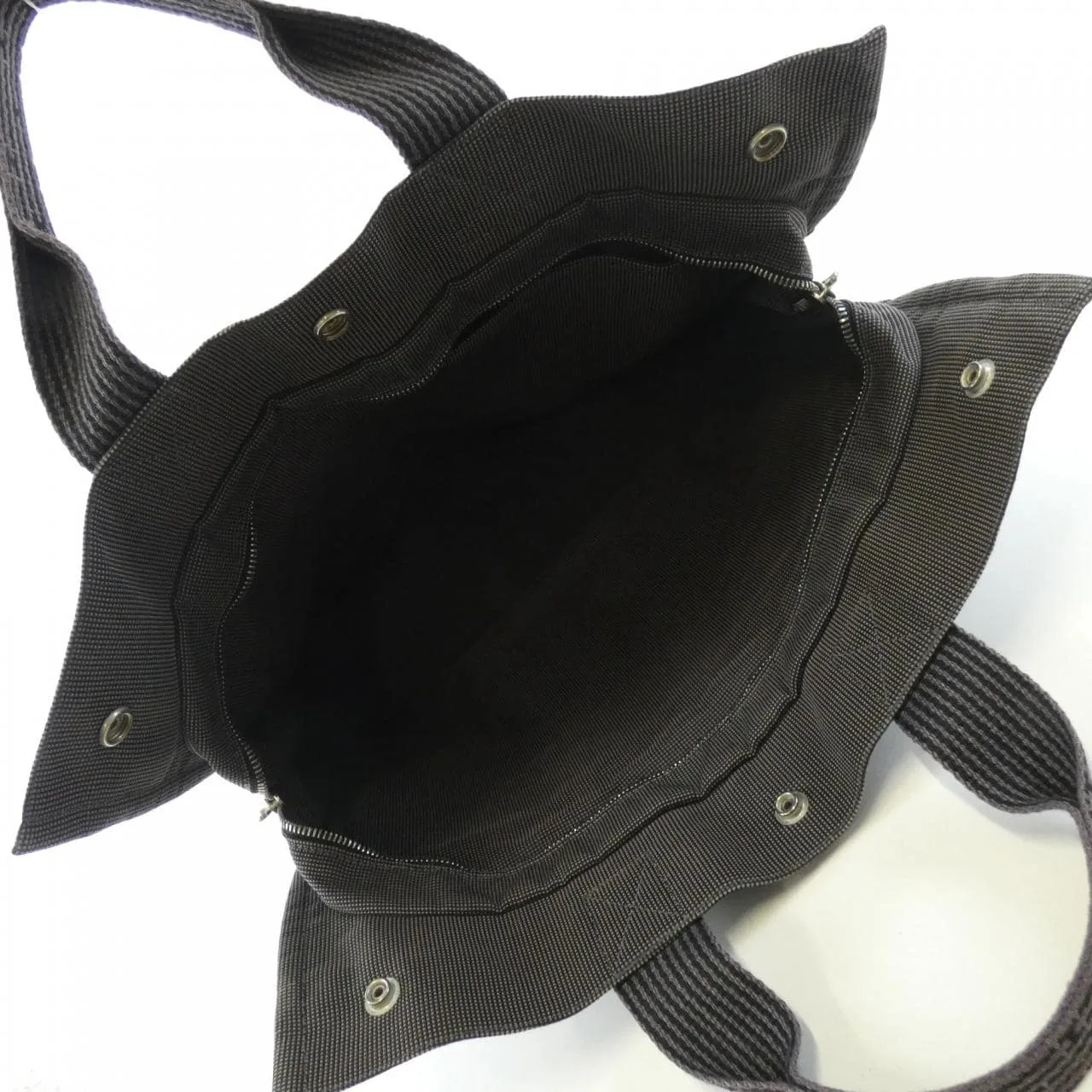 HERMES 100951M Handbag Canvas Black Canvas Rank B - Thumbnail 6