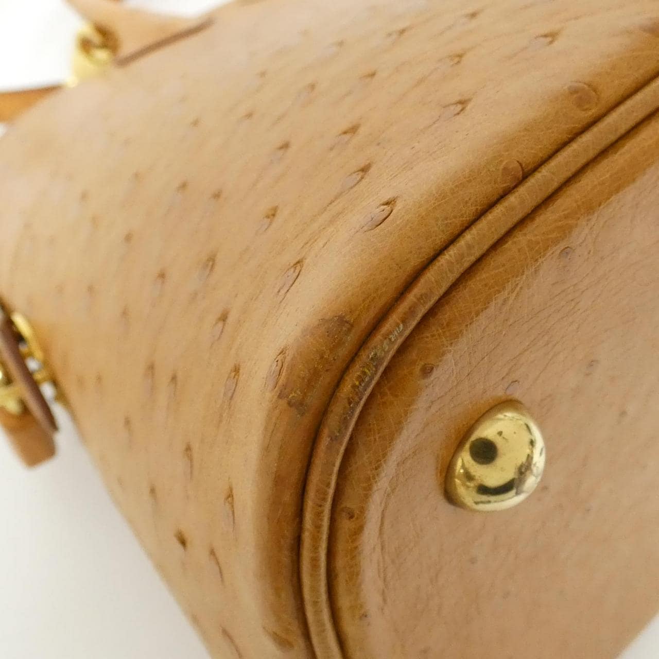 HERMES HERMÈS Bolide 023348CC Bag Ostrich 黑色 鴕鳥皮 中古品B - 縮圖 3