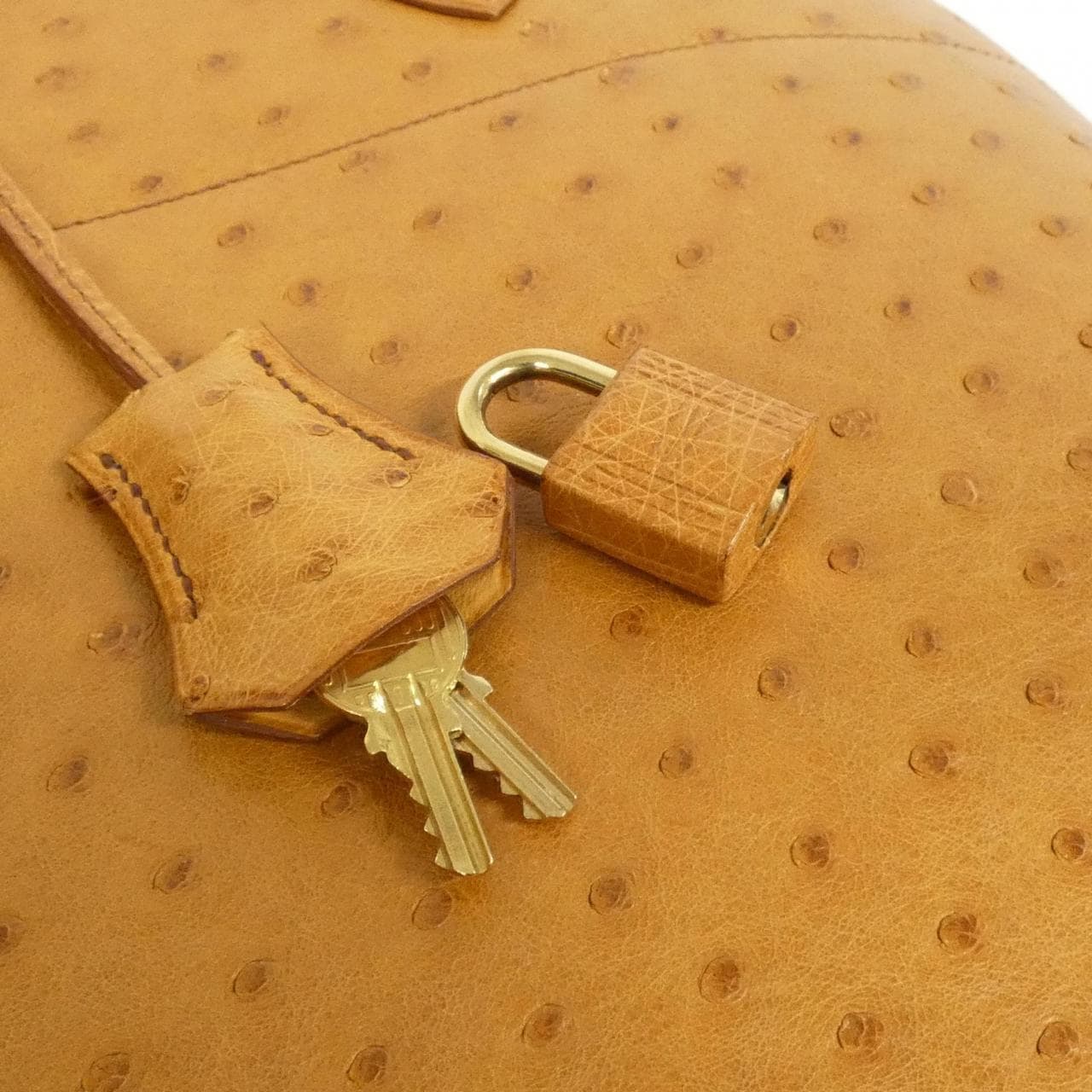 HERMES HERMÈS Bolide 023348CC Bag Ostrich 黑色 鴕鳥皮 中古品B - 縮圖 4