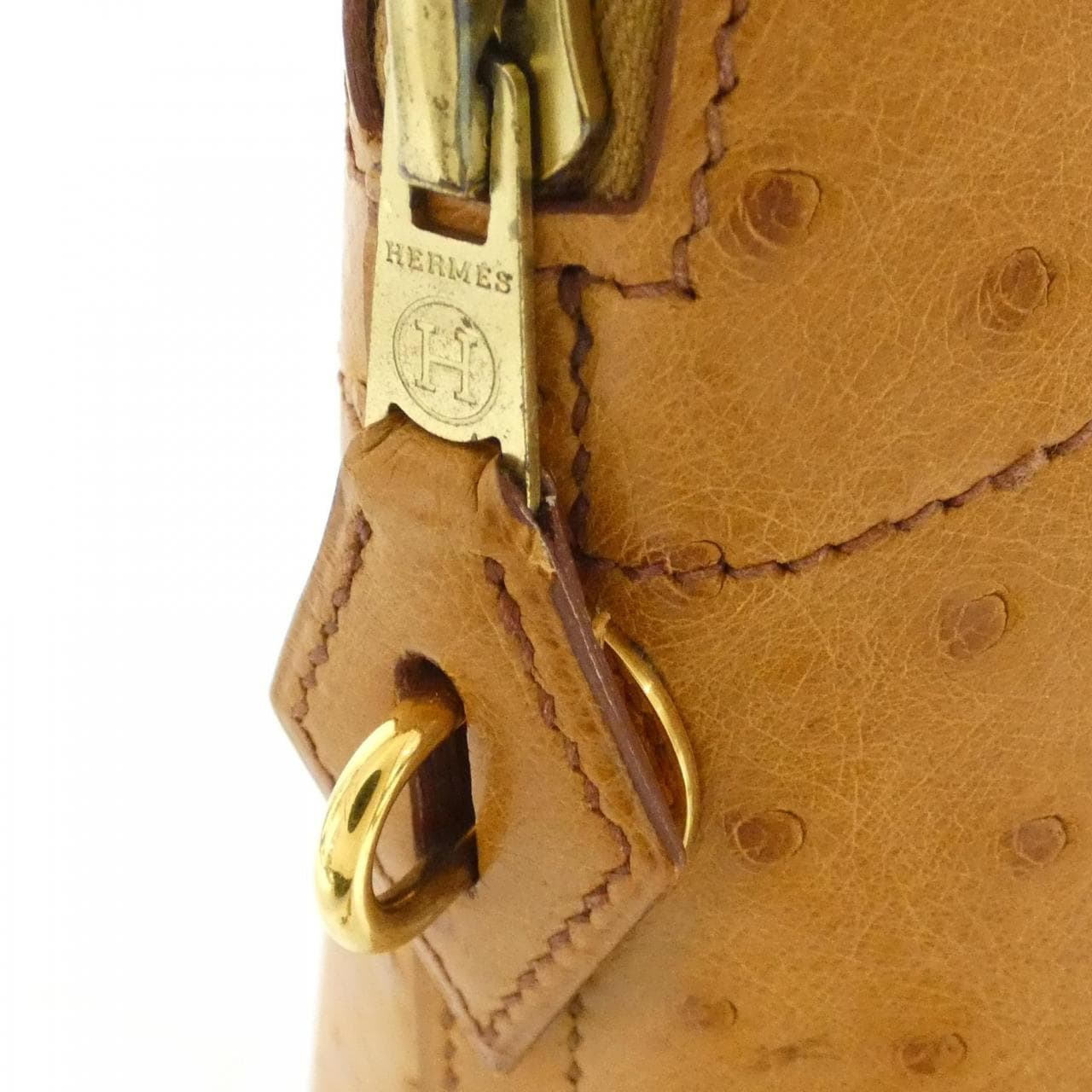 HERMES HERMÈS Bolide 023348CC Bag Ostrich 黑色 鴕鳥皮 中古品B - 縮圖 6