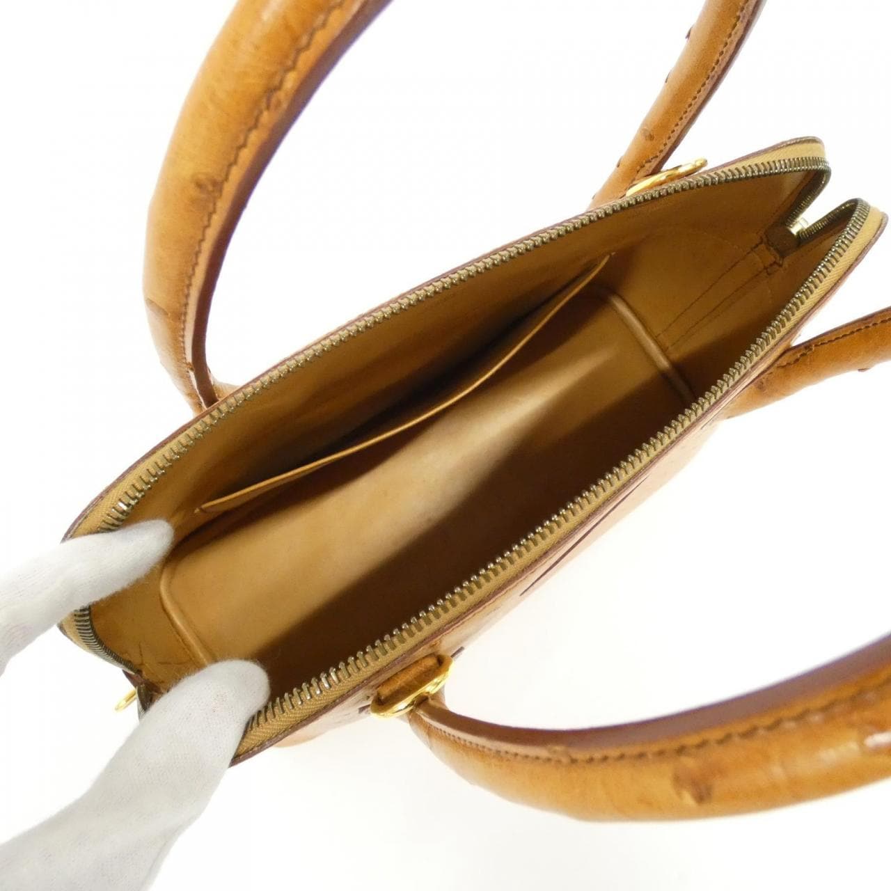 HERMES HERMÈS Bolide 023348CC Bag Ostrich 黑色 鴕鳥皮 中古品B - 縮圖 9