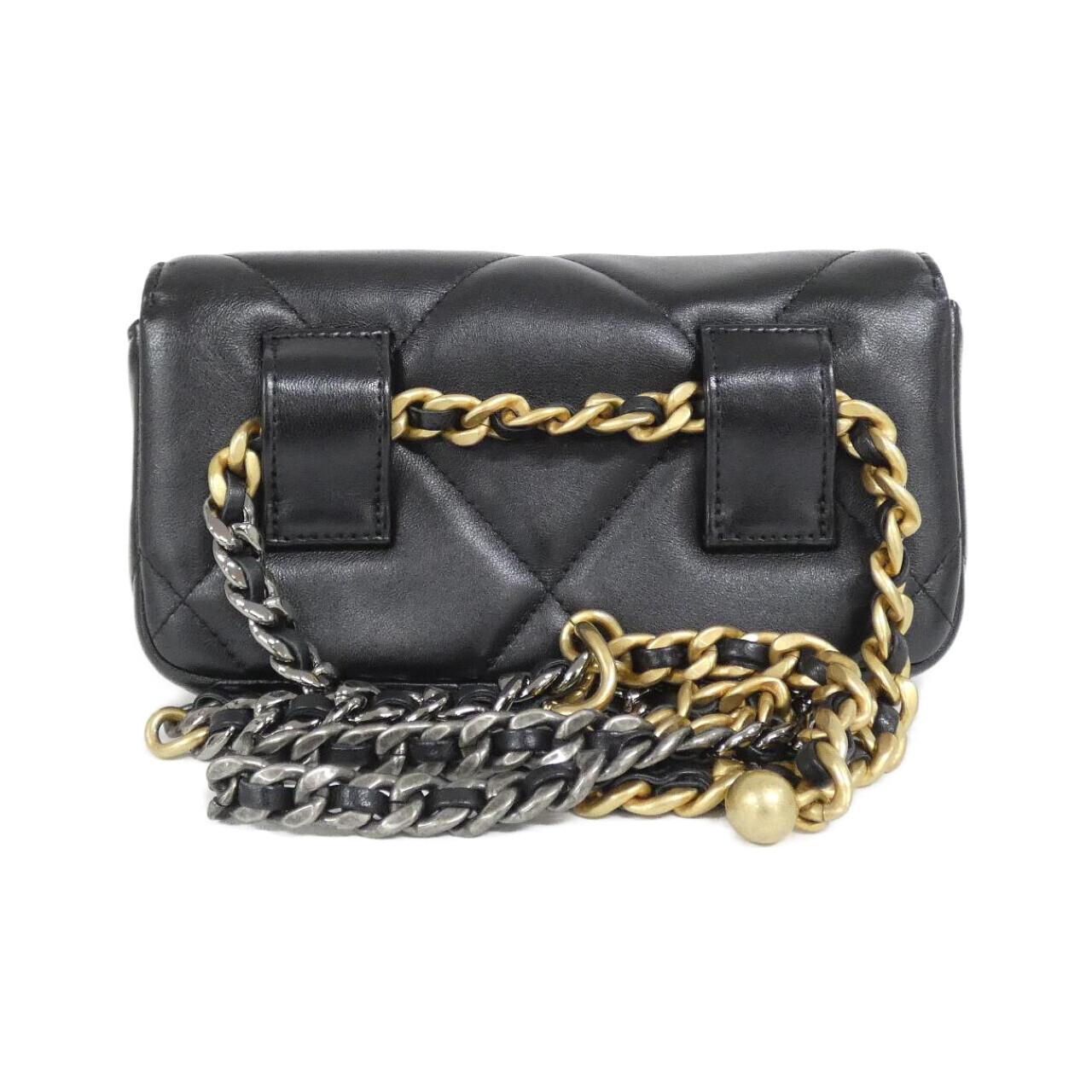 CHANEL Chanel 19 AP3774 Belt Bag Lambskin Black Lambskin - Thumbnail 2