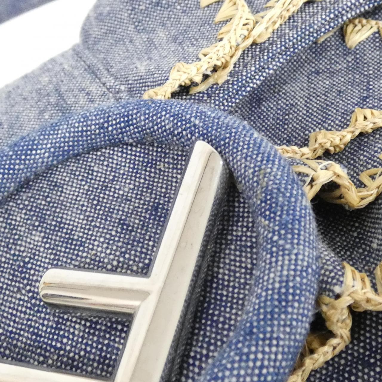 FENDI Baguette 8BR600 A1LM Bag Denim 黑色 牛仔布 中古品A - 縮圖 4