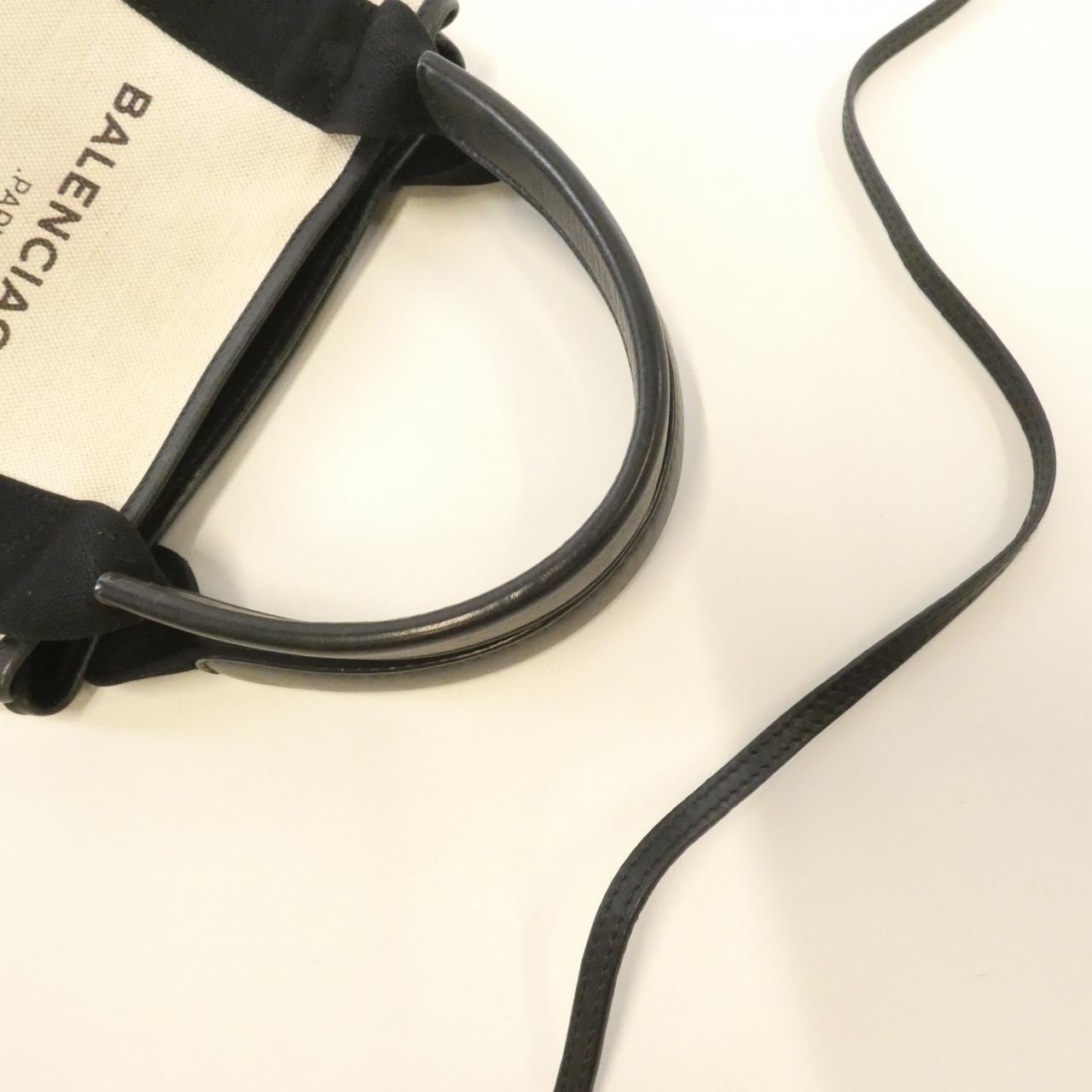 BALENCIAGA 390346 AQ38N Bag Canvas 深藍色 帆布 中古品B - 縮圖 3