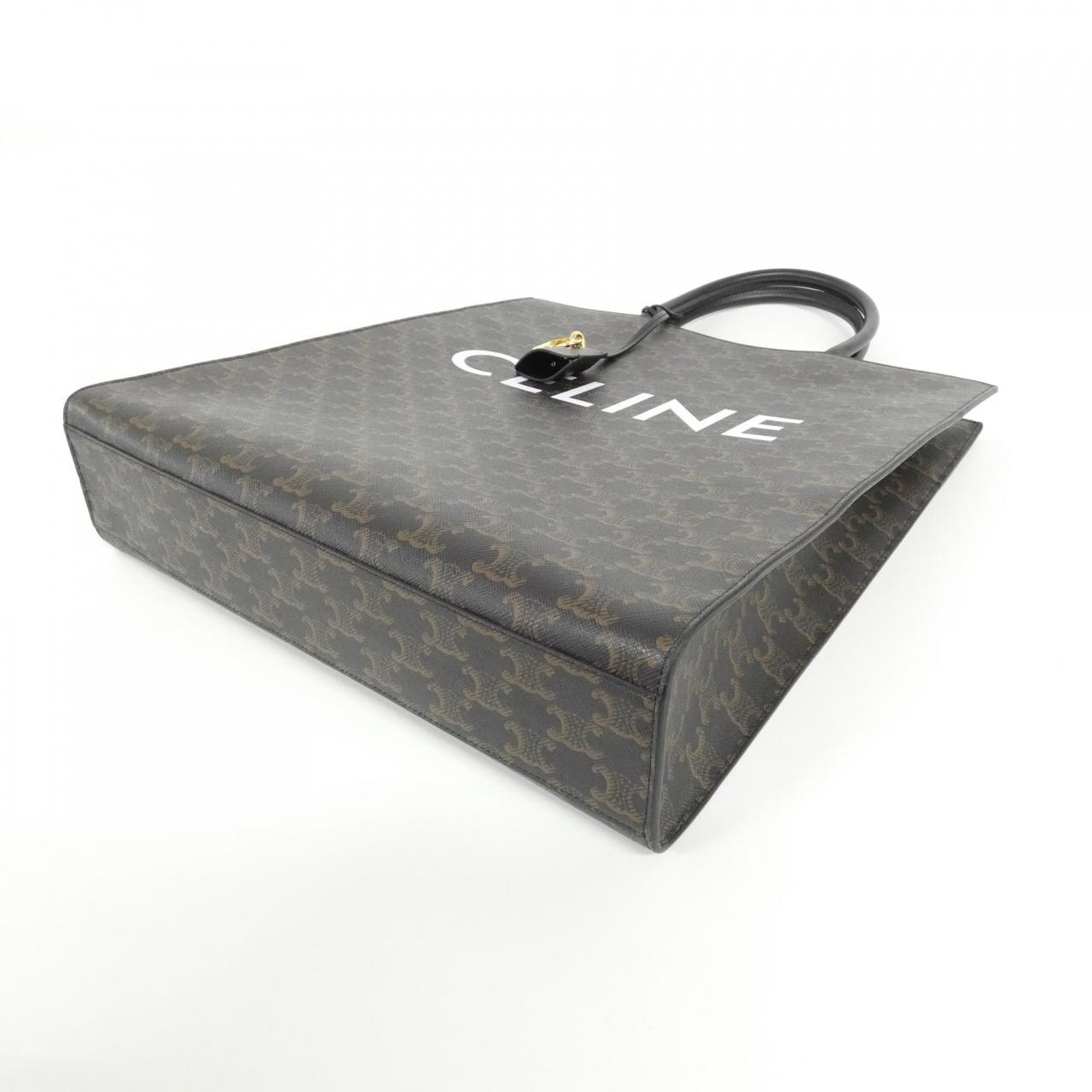 CELINE Cabas 190972BRJ Bag Canvas 黑色 帆布 中古品A - 縮圖 3