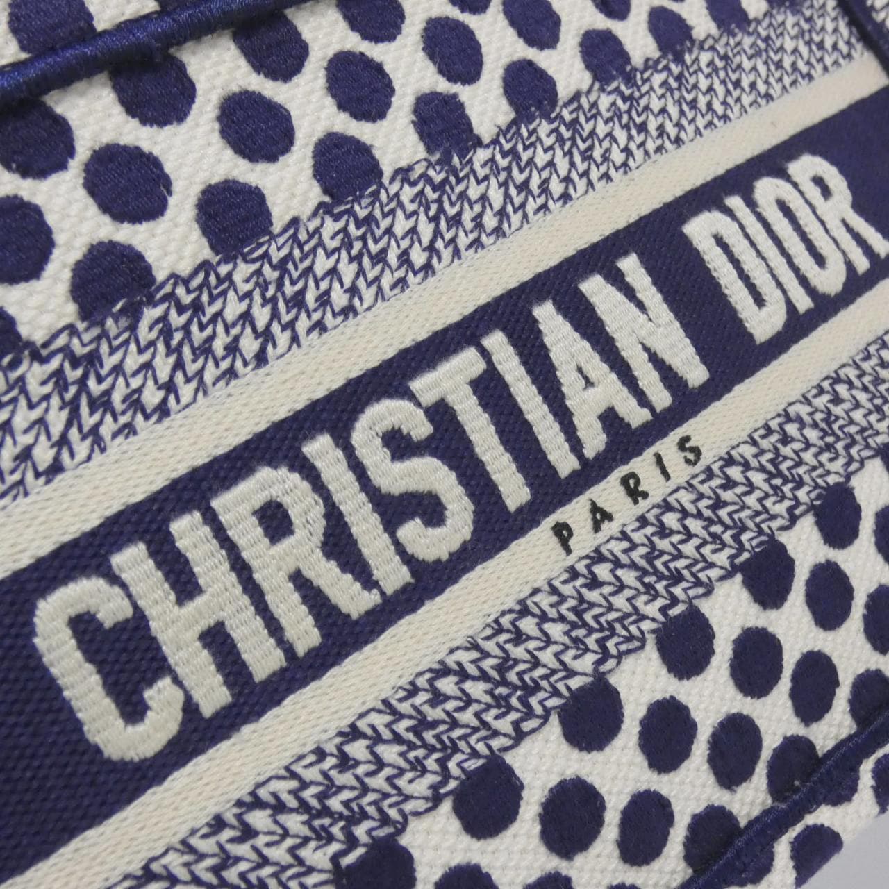 DIOR Book Tote S5475ZBBI Tote Canvas 藍色 帆布 中古品A - 縮圖 4