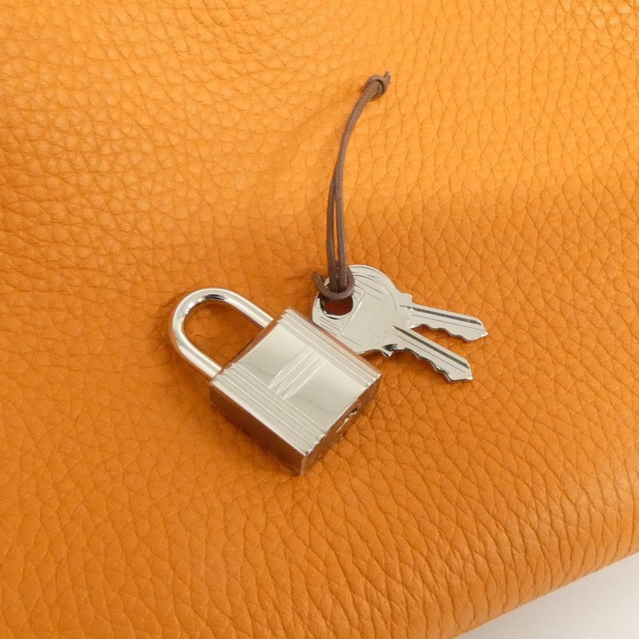HERMES HERMÈS Picotin 056289CK Bag Clemence 橙色 Clemence 皮 中古品A - 縮圖 4