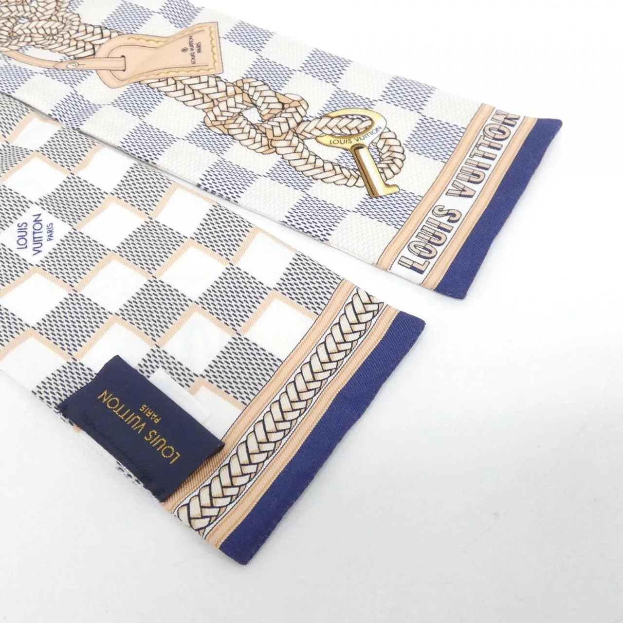 LOUIS VUITTON M77696 Scarf Damier 黑色 Damier 中古品A - 縮圖 2