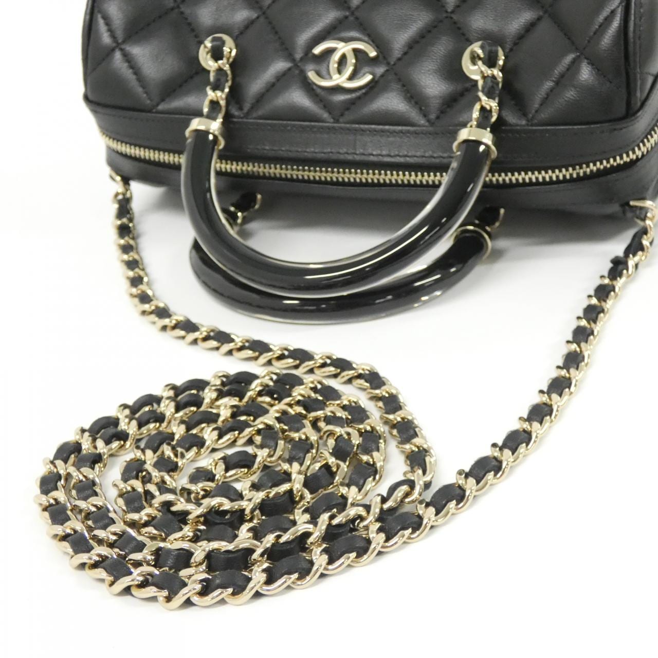 CHANEL AP4411 Handbag Lambskin 黑色 羊皮 中古品A - 縮圖 7
