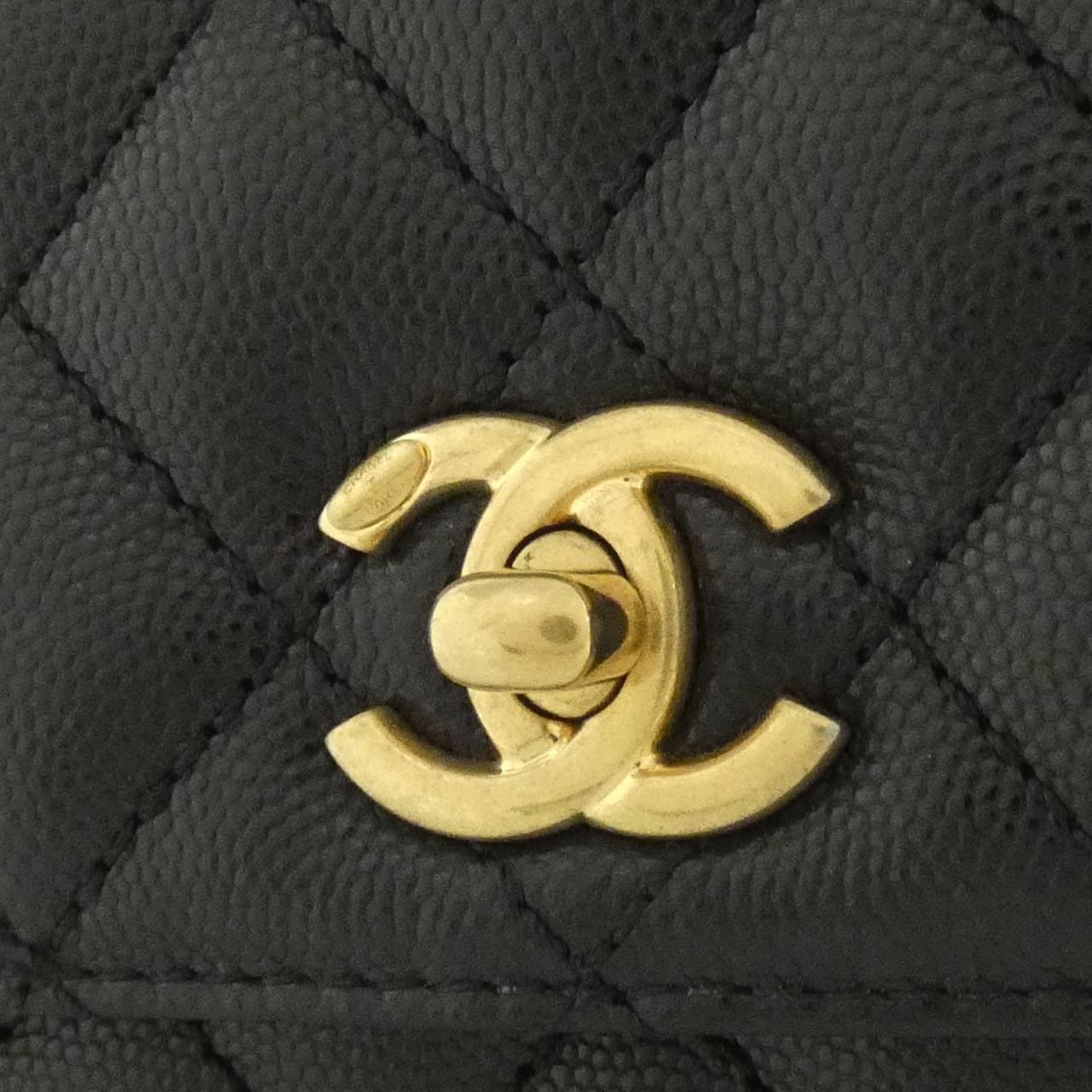 CHANEL Coco Handle AS2215 Bag Grained Calfskin Black Grained Calfskin - Thumbnail 4
