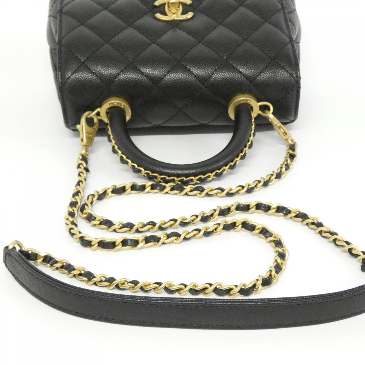 CHANEL Coco Handle AS2215 Bag Grained Calfskin Black Grained Calfskin - Thumbnail 7