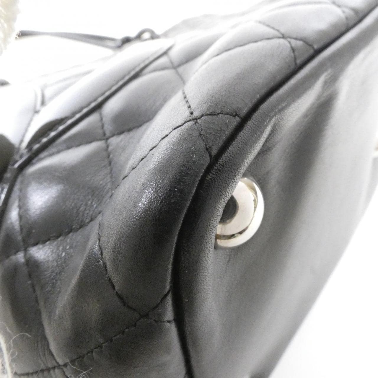 CHANEL Cambon 25169 Handbag Patent Leather Black Patent Leather - Thumbnail 3