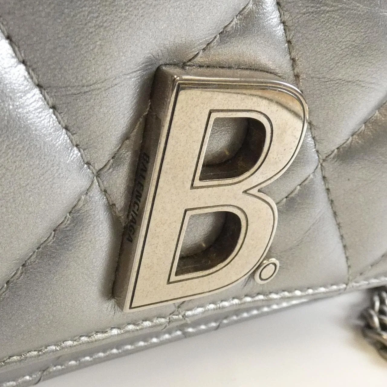 BALENCIAGA Hourglass 593615 IND3Y Wallet Leather 黑色 皮革 中古品B - 縮圖 4
