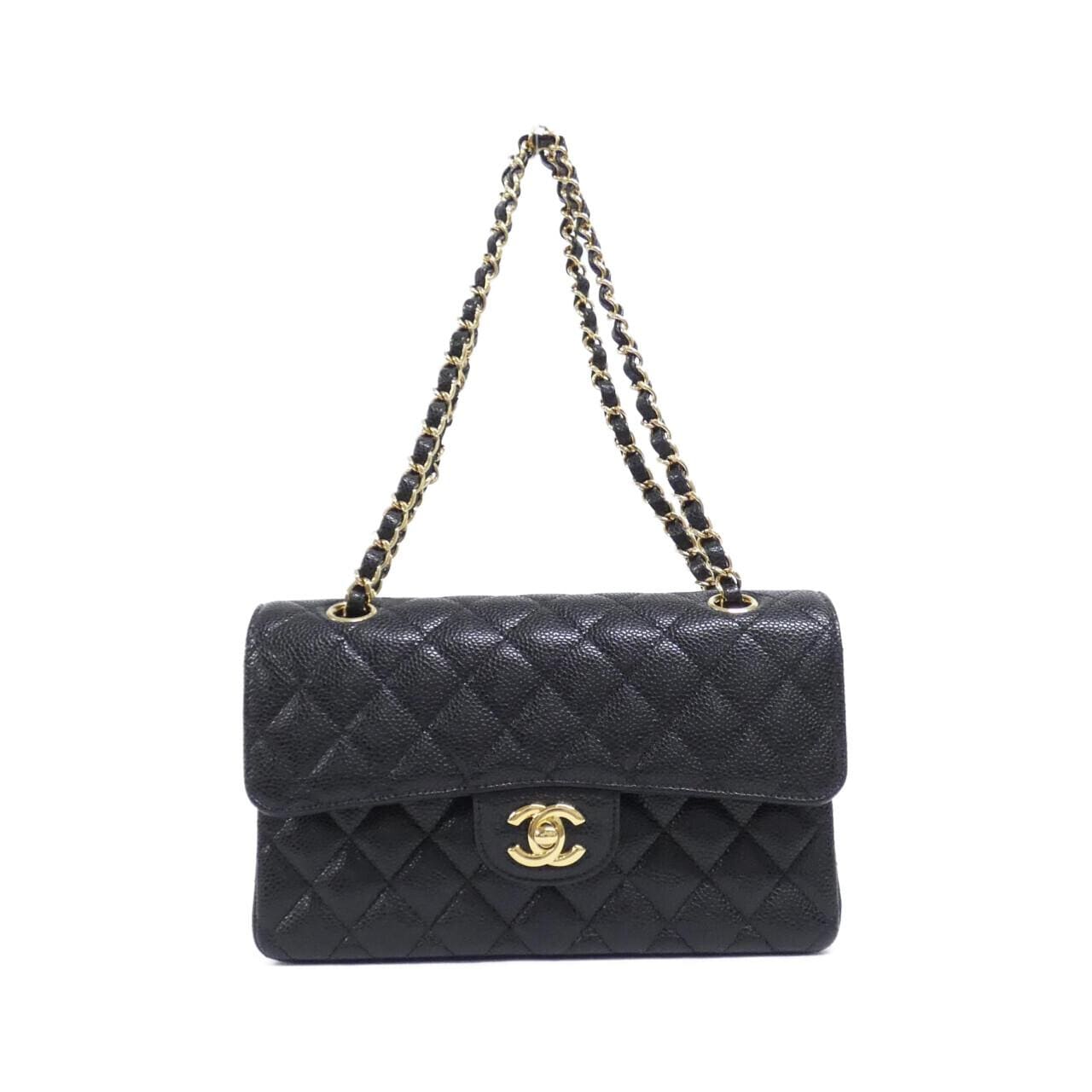 CHANEL Matelasse 1113 Shoulder Grained Calfskin 黑色