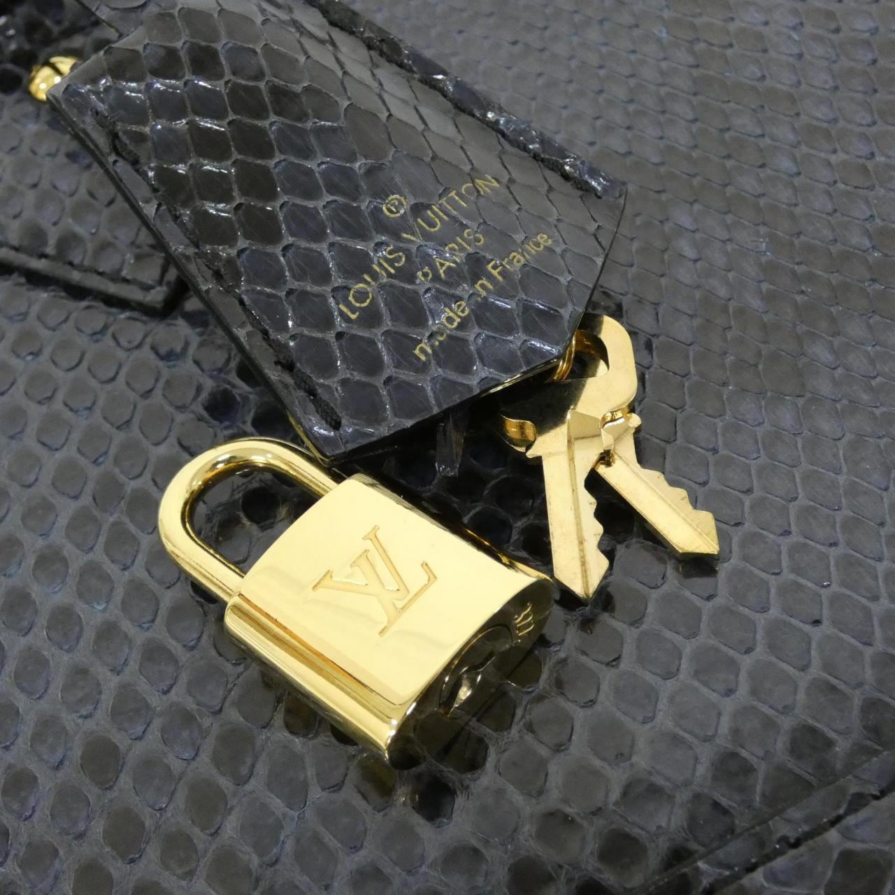 LOUIS VUITTON Alma N90378 Bag Leather 藍色 皮革 中古品A - 縮圖 3