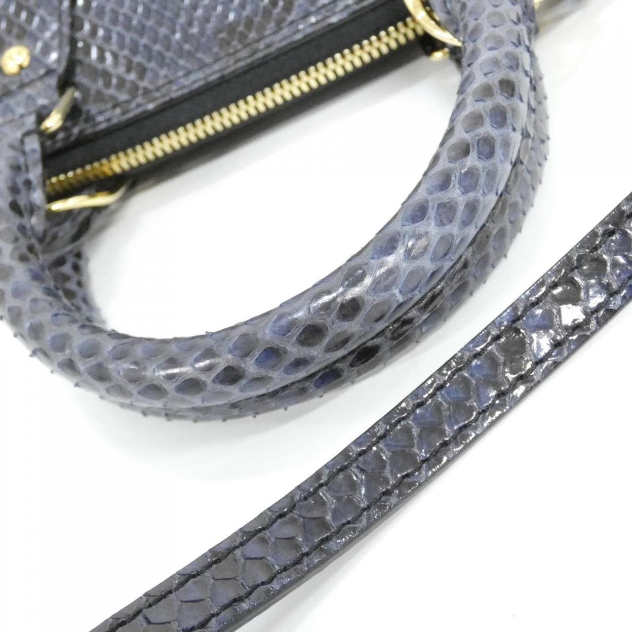 LOUIS VUITTON Alma N90378 Bag Leather 藍色 皮革 中古品A - 縮圖 5