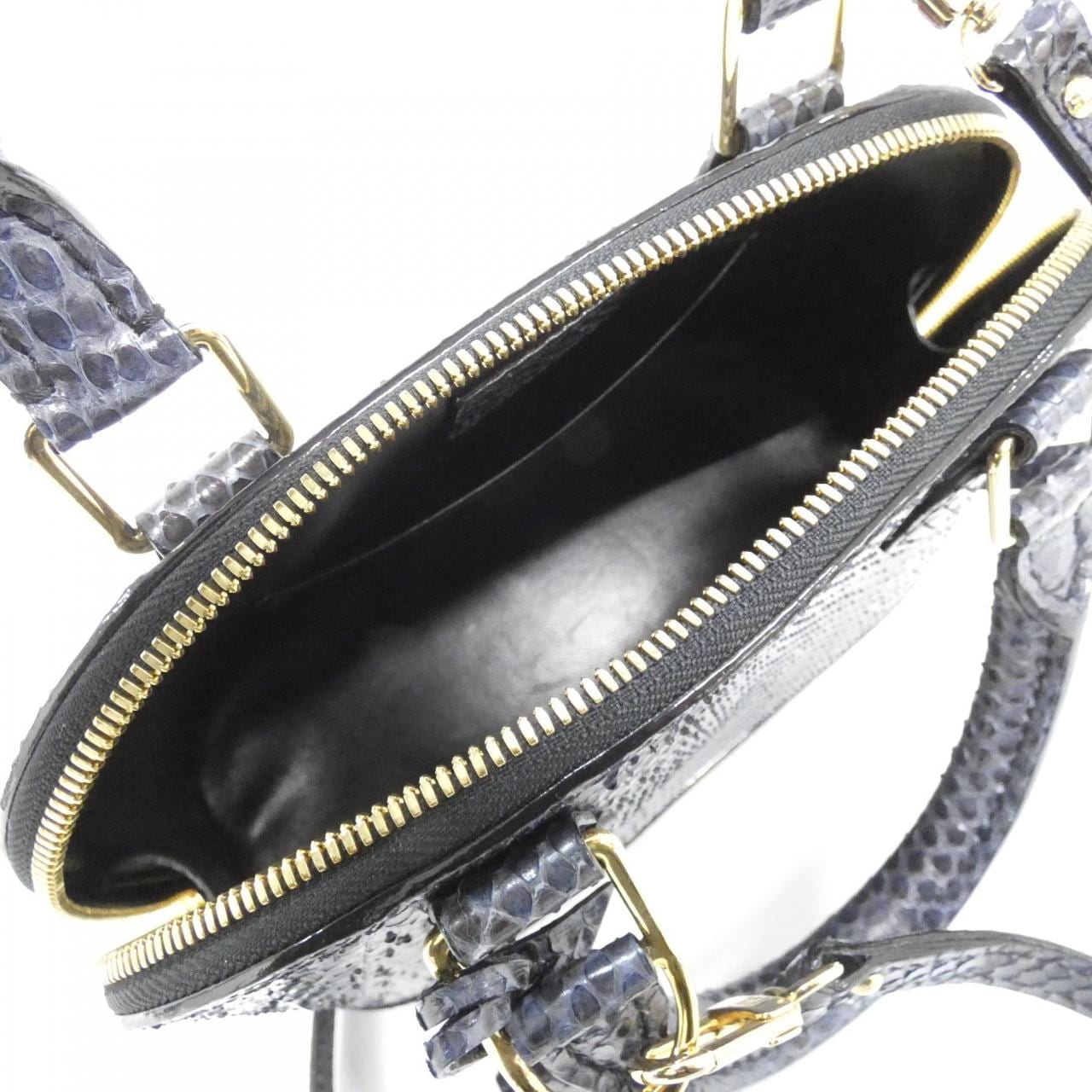 LOUIS VUITTON Alma N90378 Bag Leather 藍色 皮革 中古品A - 縮圖 6