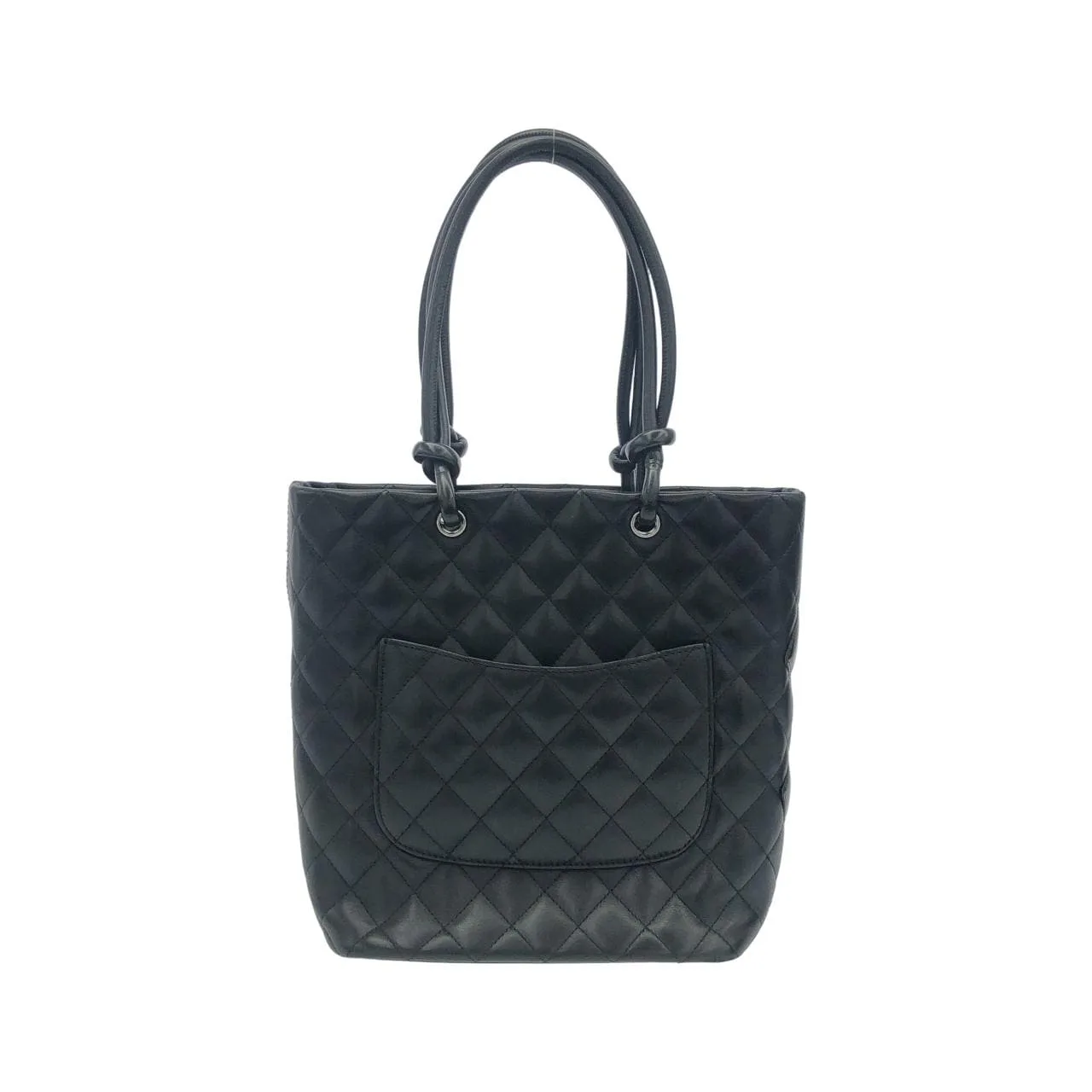 CHANEL Cambon 25167 Handbag Patent Leather Black Patent Leather Rank B - Thumbnail 2