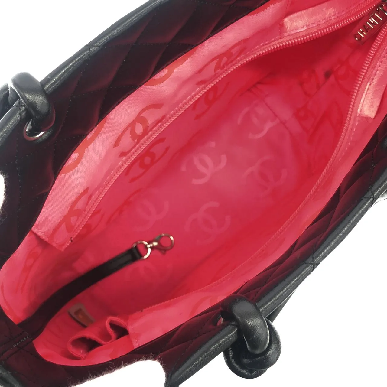 CHANEL Cambon 25167 Handbag Patent Leather Black Patent Leather Rank B - Thumbnail 9