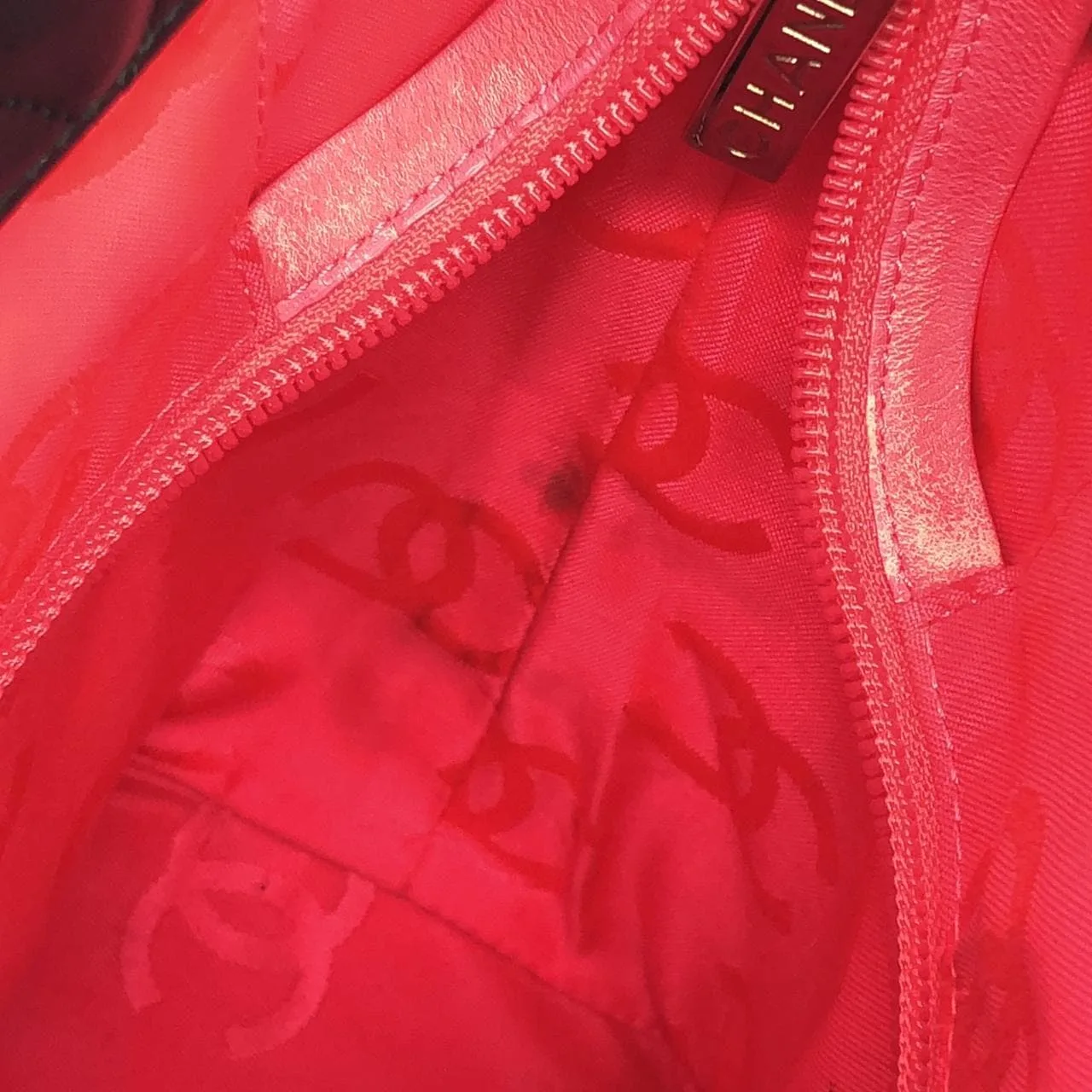 CHANEL Cambon 25167 Handbag Patent Leather Black Patent Leather Rank B - Thumbnail 10