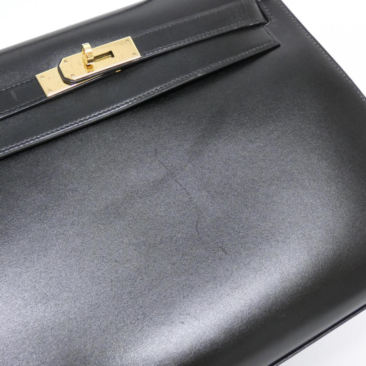 HERMES HERMÈS Kelly 001858CC Bag Box Calf Black Box Calf Leather - Thumbnail 4