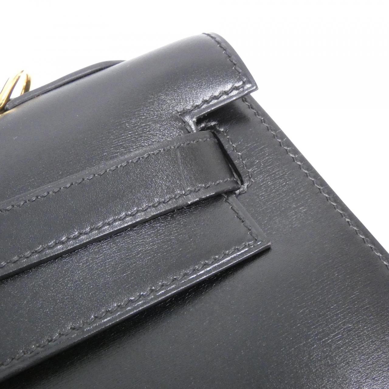 HERMES HERMÈS Kelly 001858CC Bag Box Calf Black Box Calf Leather - Thumbnail 5