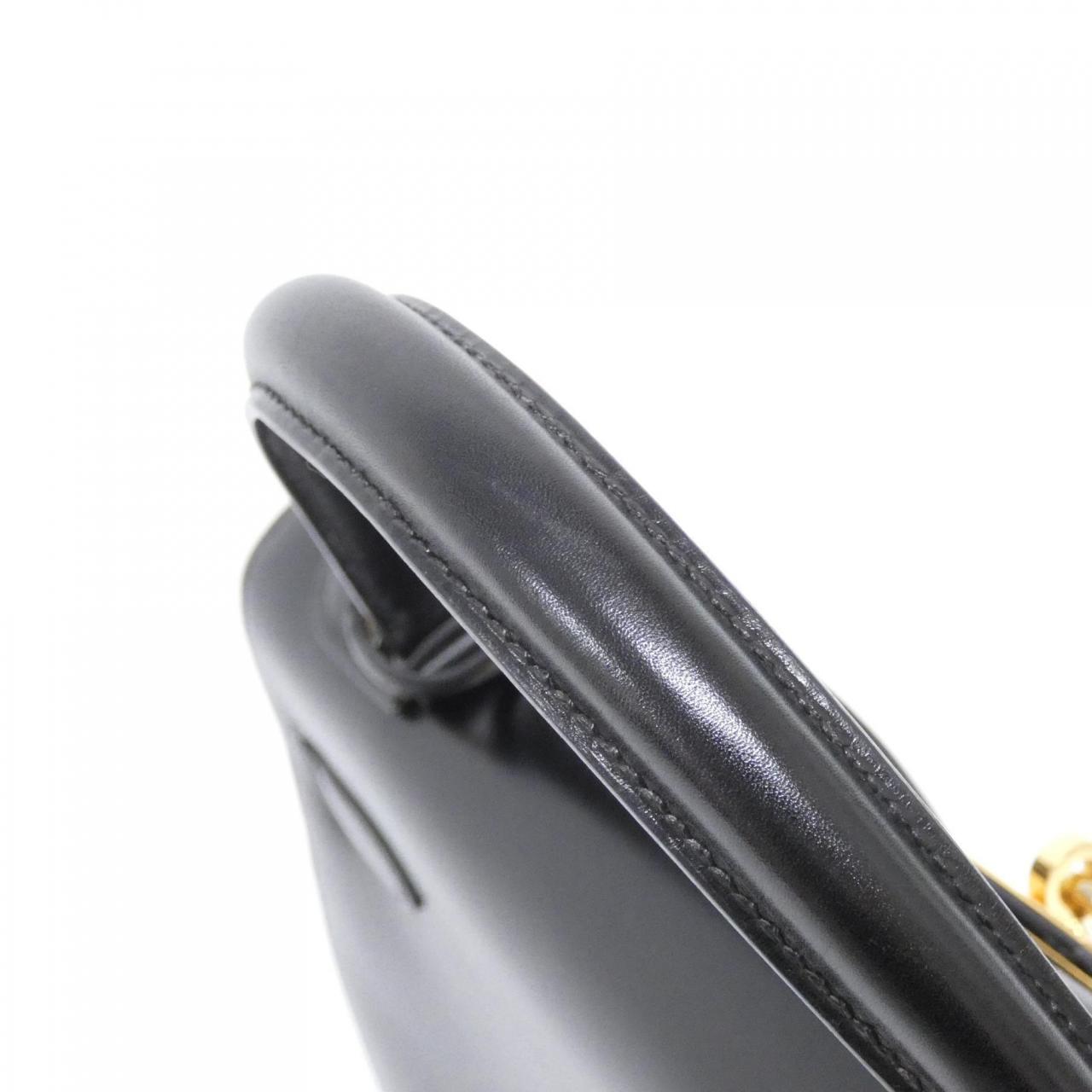 HERMES HERMÈS Kelly 001858CC Bag Box Calf Black Box Calf Leather - Thumbnail 8