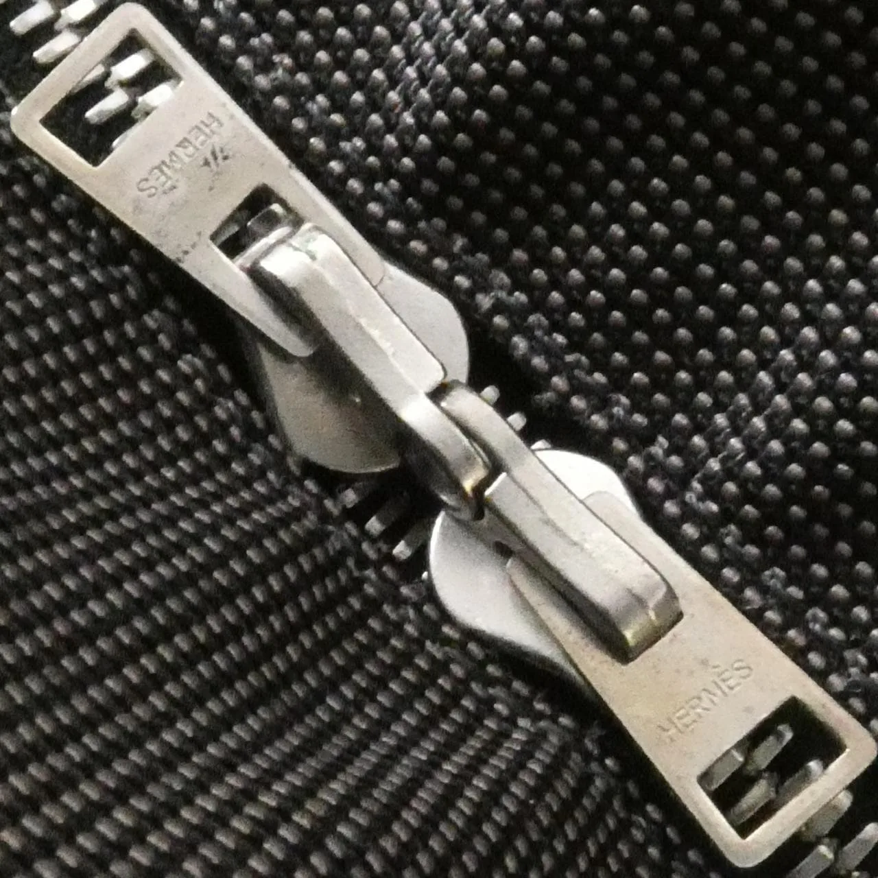 HERMES 100941M Handbag Canvas Black Canvas Rank B - Thumbnail 5