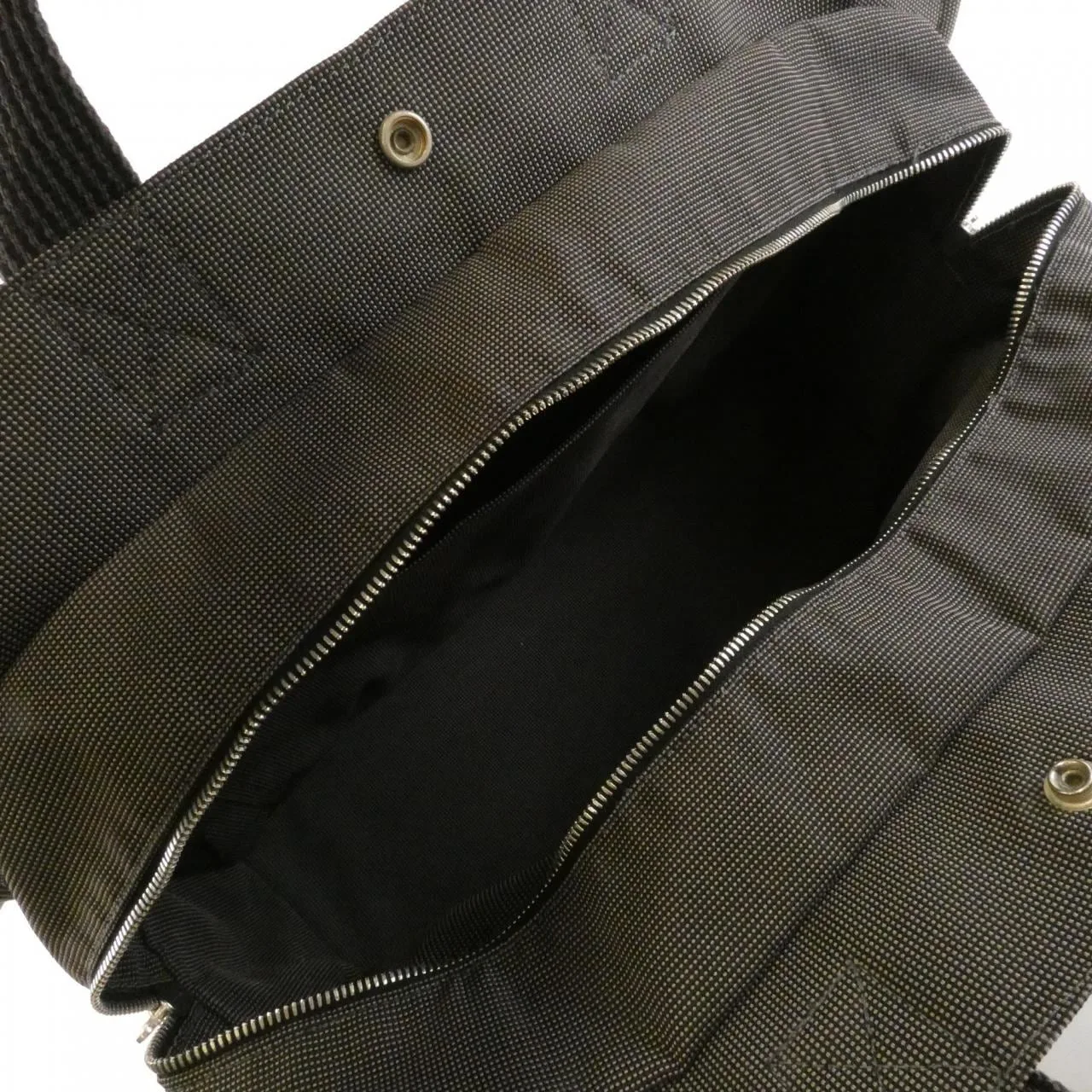 HERMES 100941M Handbag Canvas Black Canvas Rank B - Thumbnail 10