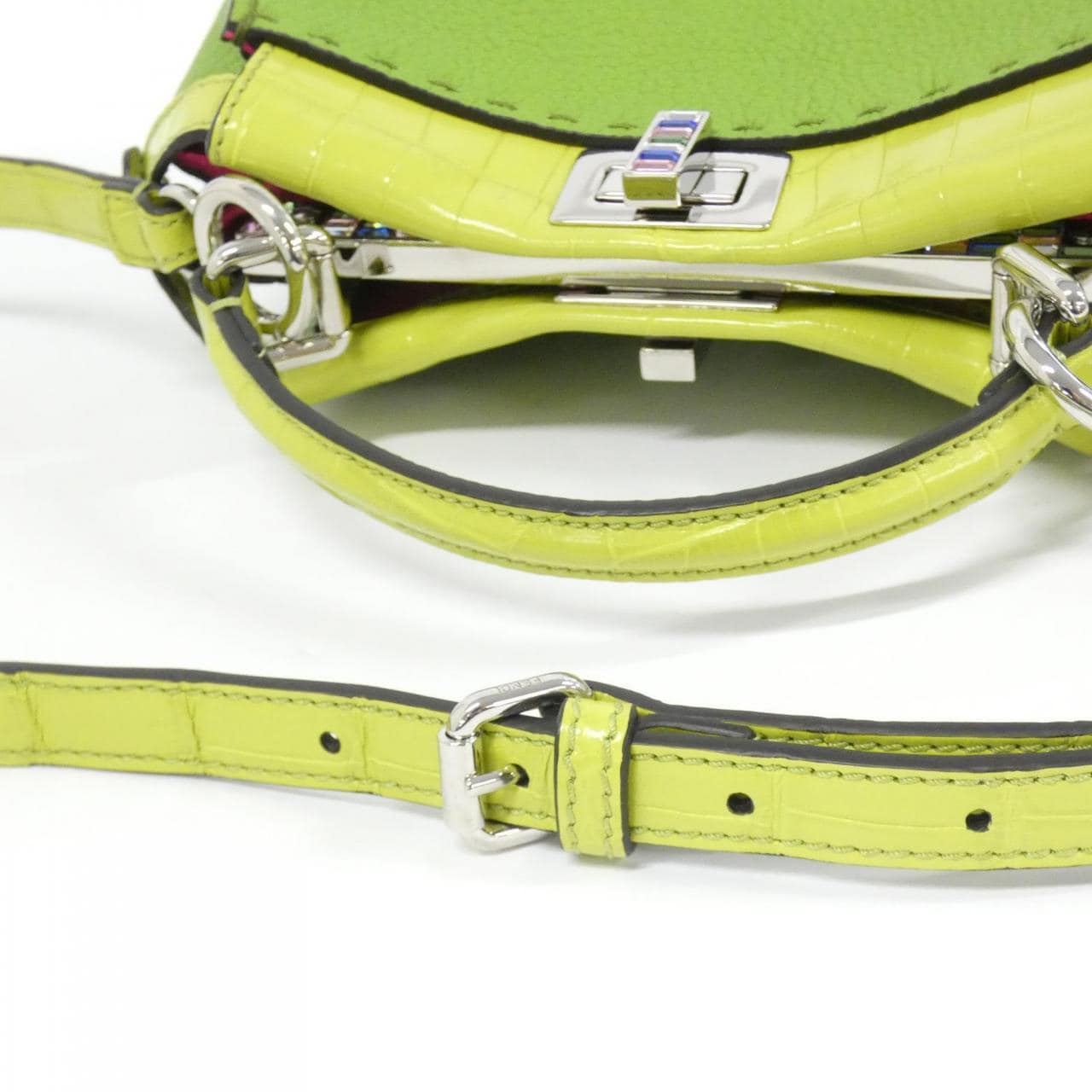 FENDI Peekaboo 8BN244 AEW7 Bag Crocodile Black Crocodile Rank A - Thumbnail 5