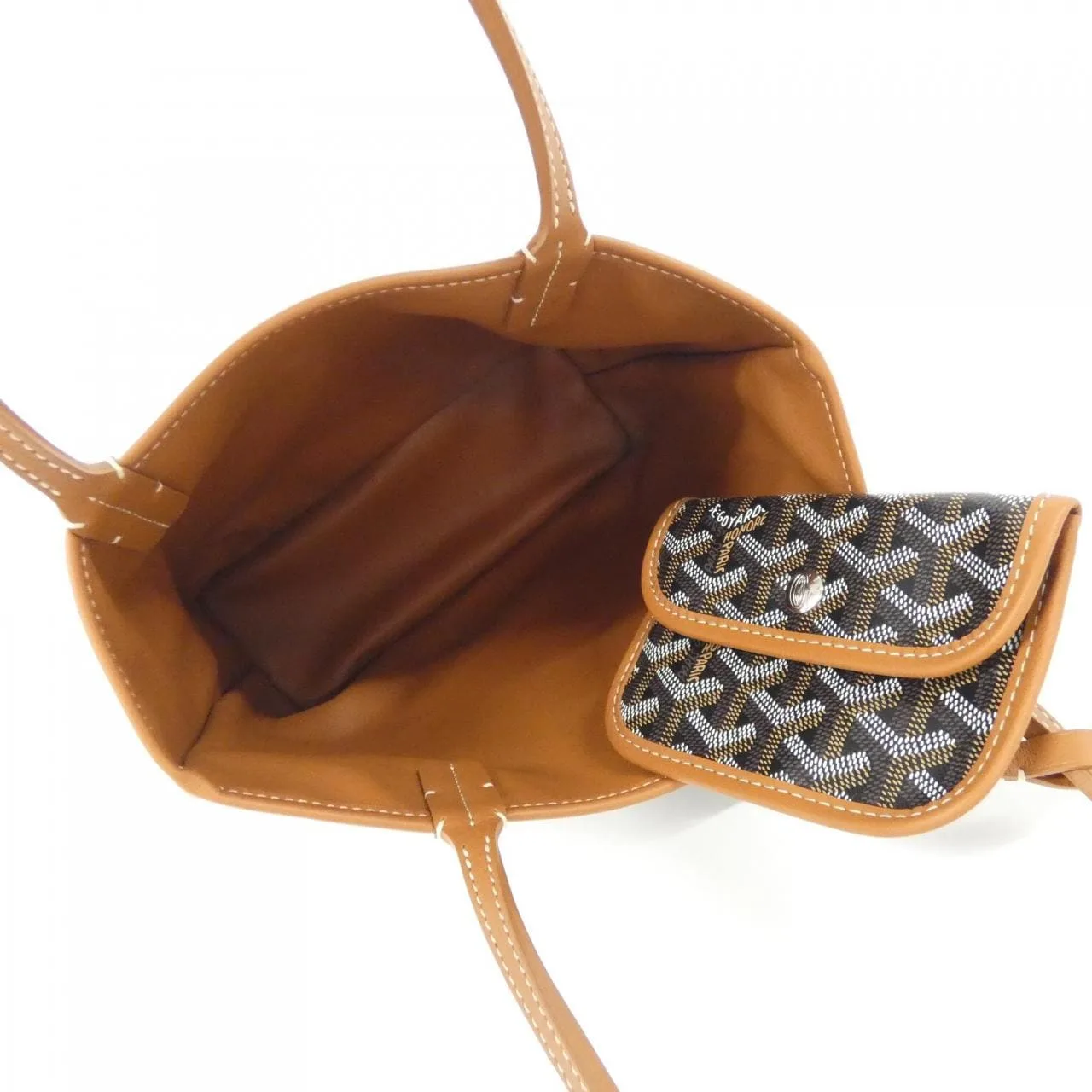 GOYARD Anjou Handbag Canvas 黑色 帆布 未使用品 - 縮圖 4