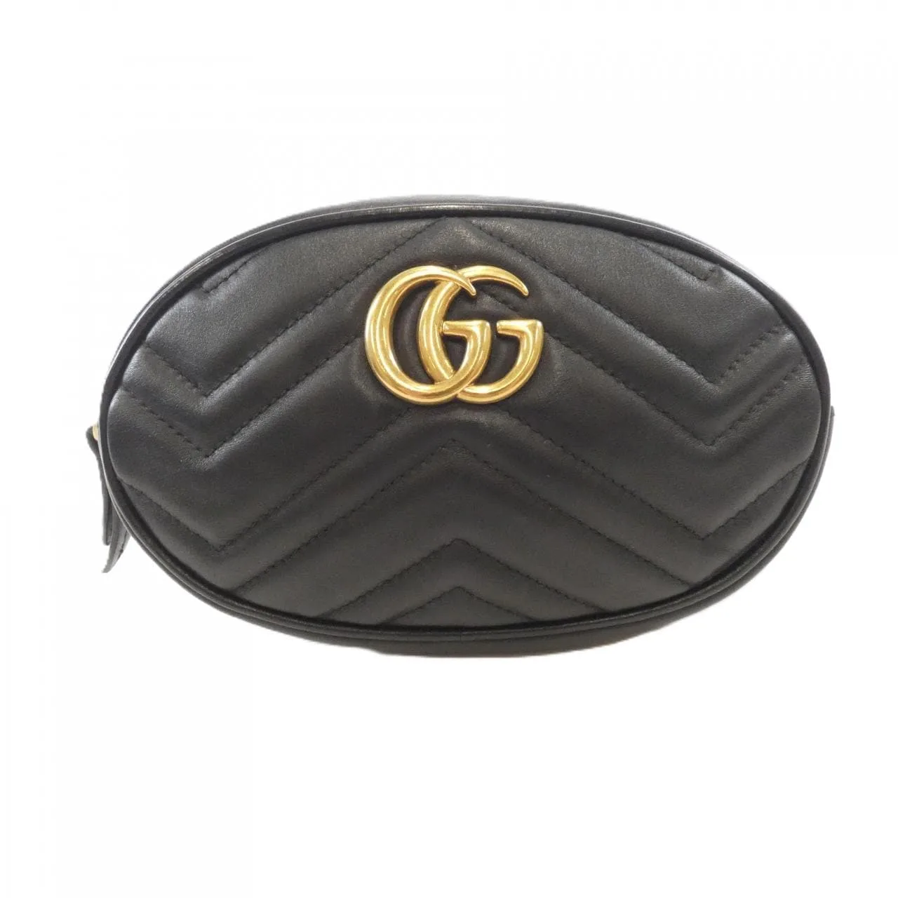 GUCCI GG Marmont 476434 DSVRT Belt Leather Black